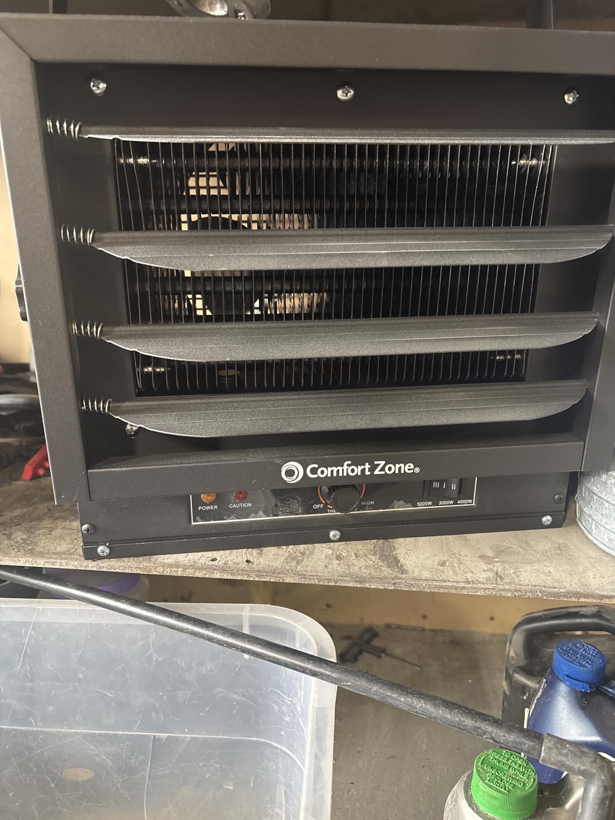 Comfort Zone Hard-Wired Ceiling Mount Garage Electric Space Heater, Fan-Forced, 5,000 watt, 240 volt customer photo 1