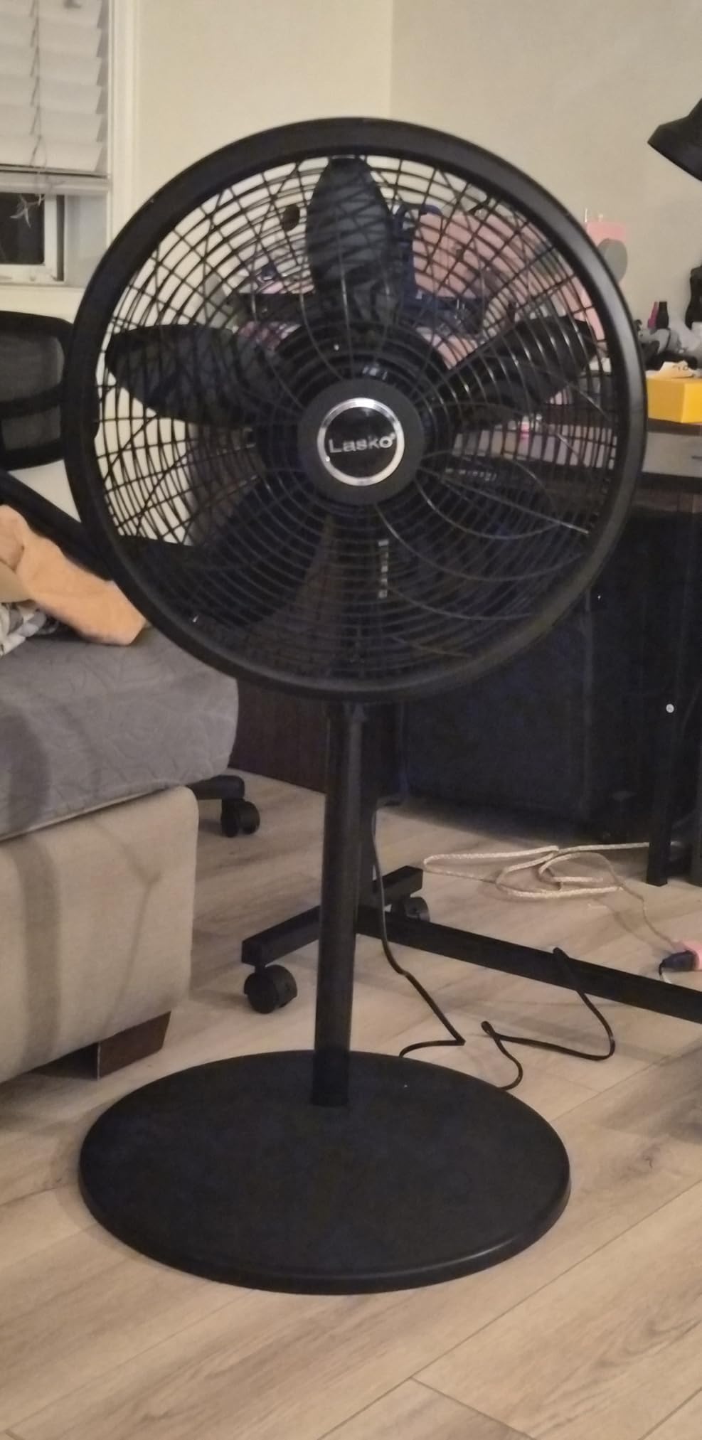 Lasko Pedestal Fan, Oscillating Fan for Bedroom with Adjustable Height and 3 Cooling Speeds, Portable, 18