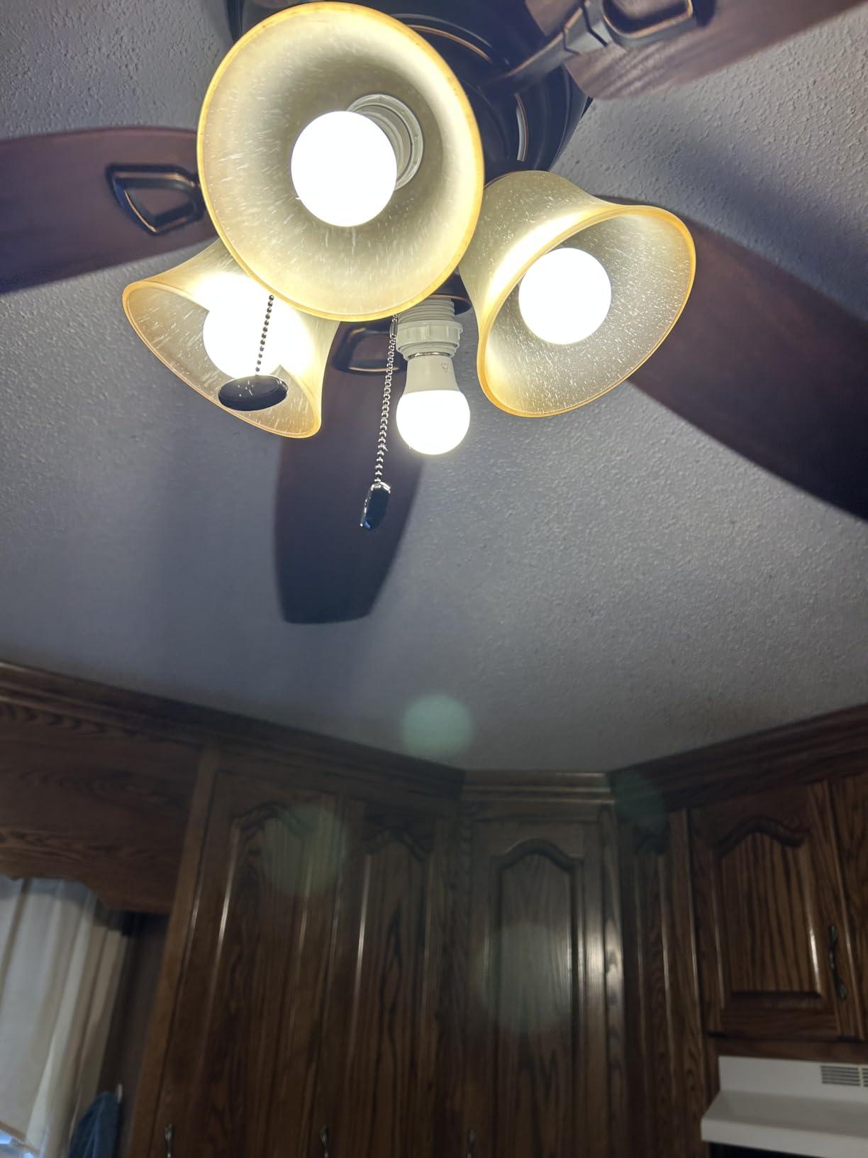 Honeywell Ceiling Fans Glen Alden, 52 Inch Classic Flush Mount Indoor LED Ceiling Fan with Light, Pull Chain, Quick-2-Hang Dual Finish Blades, Reversible Motor - 50182 (Brushed Nickel) customer photo 1