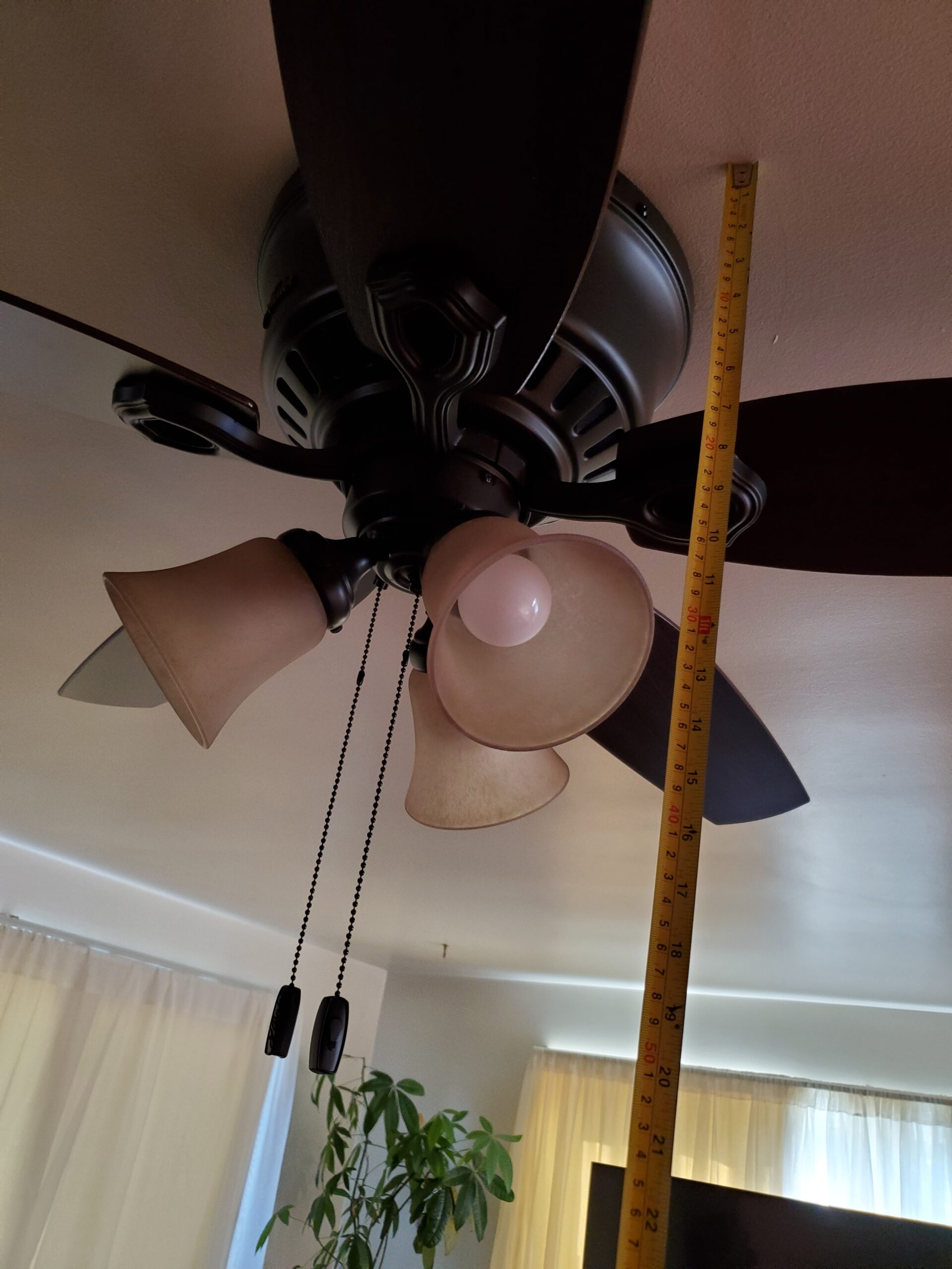 Hunter 52 inch Indoor Ceiling Fan with LED Lights - Bronze Ceiling Fan with Pull Chain, For Bedroom, Living Room, or Kitchen, Low Profile Mount, No Remote, 5 Blades - Builder 53327, New Bronze customer photo 2