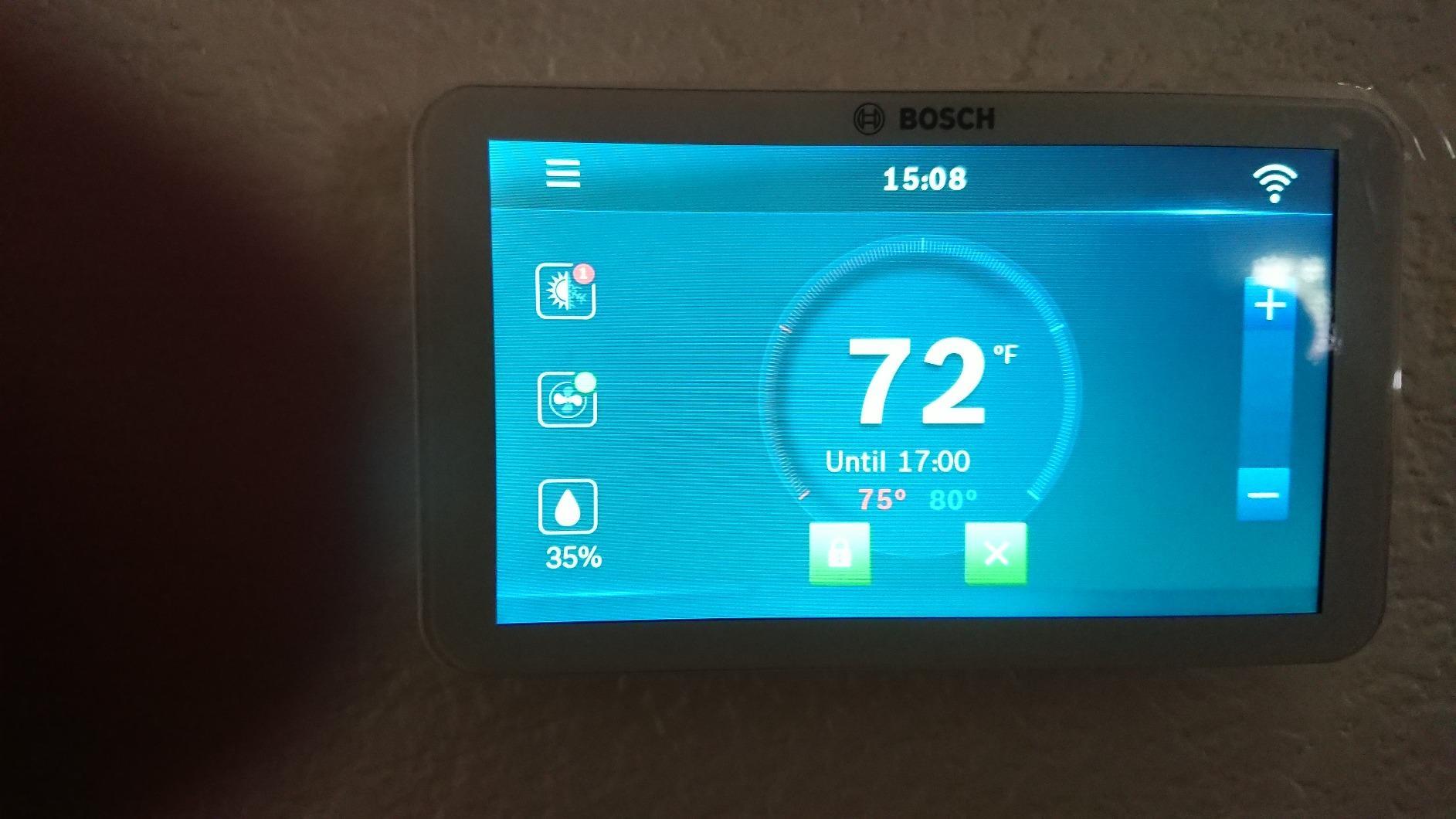 Bosch Large 5-Inch Full-Color Touch Screen Sleek Easy Setup Connected Control Smart Phone Wi-Fi Thermostat for 24V HVAC Systems with Bosch Connected Control App customer photo 2