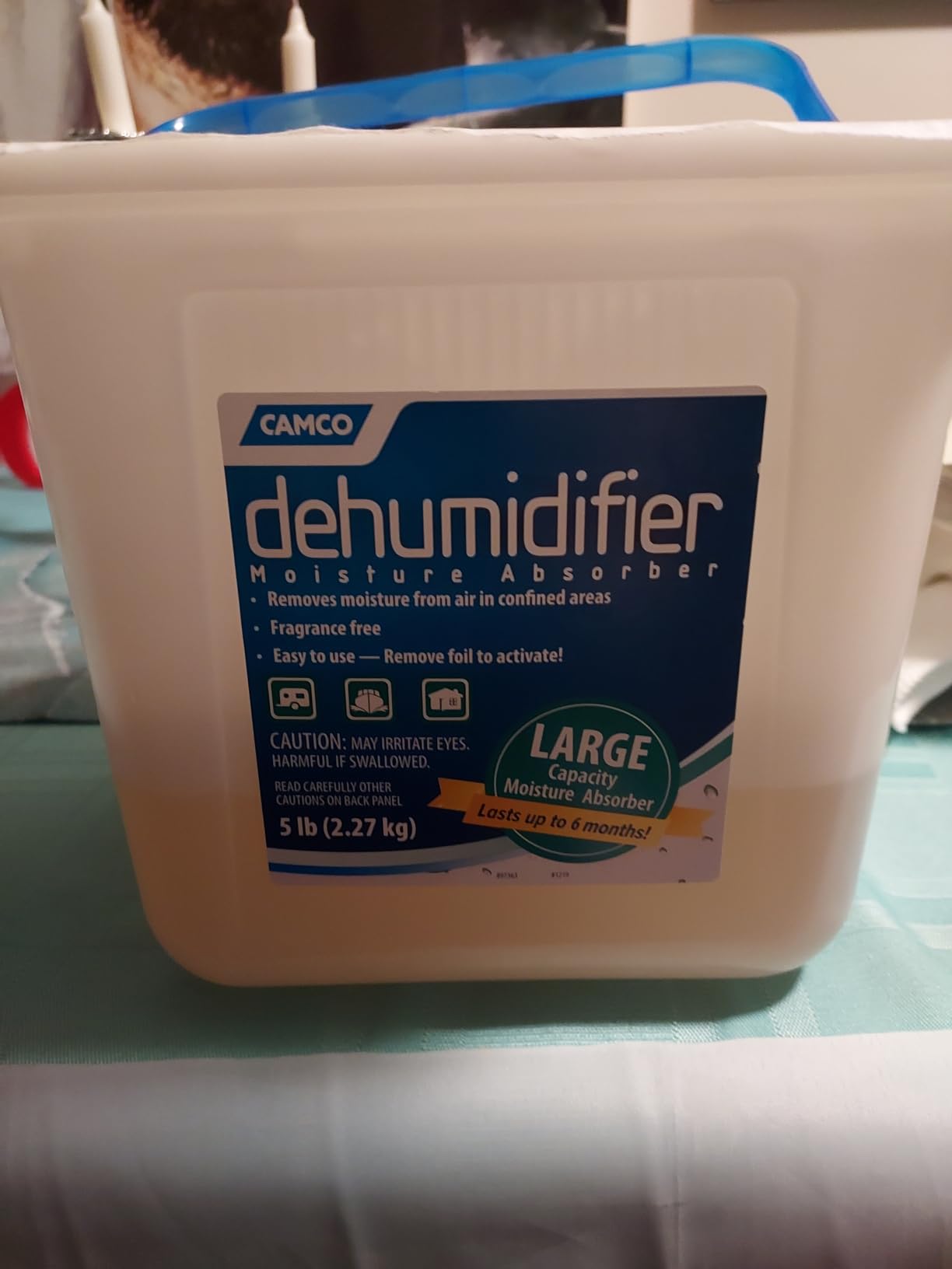 Camco Moisture Absorber Bucket - Features Fast-Acting Moisture-Absorbing Agent - No-Fragrance Beads - Use with RV Storage, Camper Organization & More (44282) customer photo 2