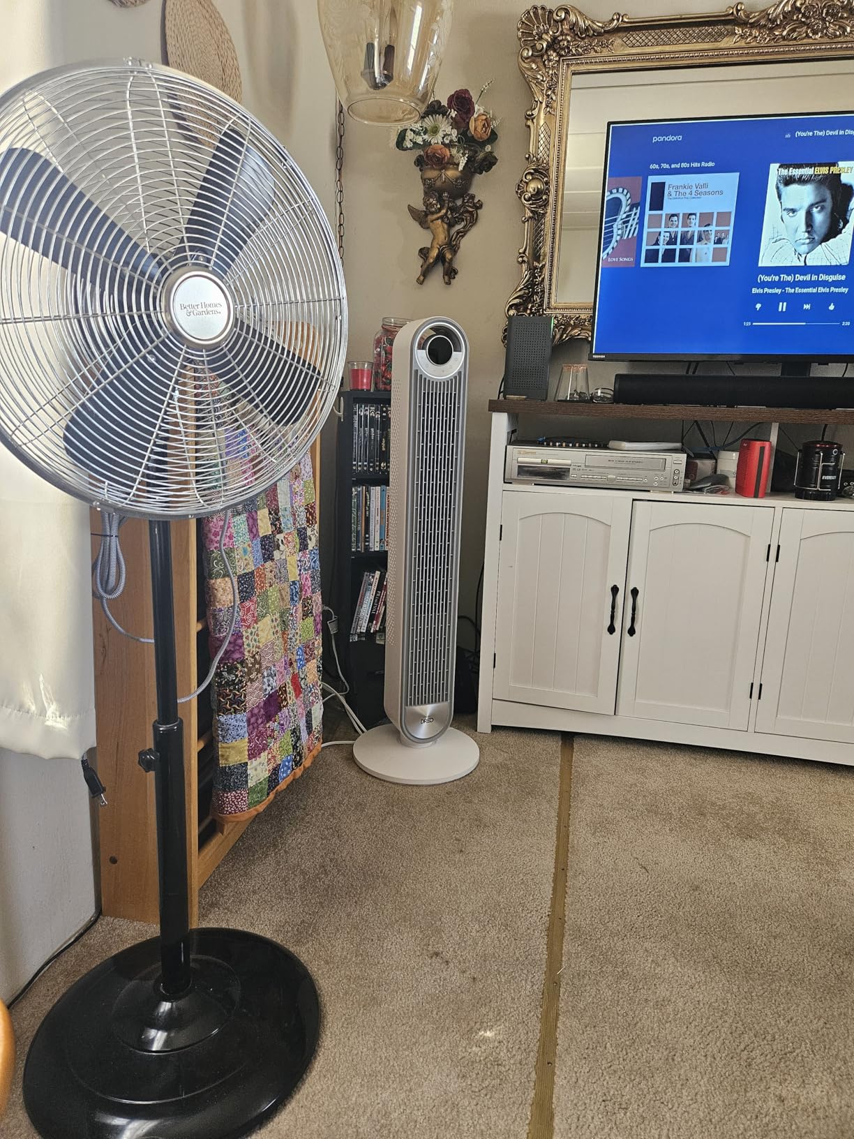 DREO Tower Fan for Bedroom, Upgraded DC 9 Speeds 20dB Ultra-Quiet Floor Fan, 90° Oscillating Fans with 28ft/s Velocity, 12H Timer, Standing Fan, Bladeless Fan Powerful for Home Office Room customer photo 1