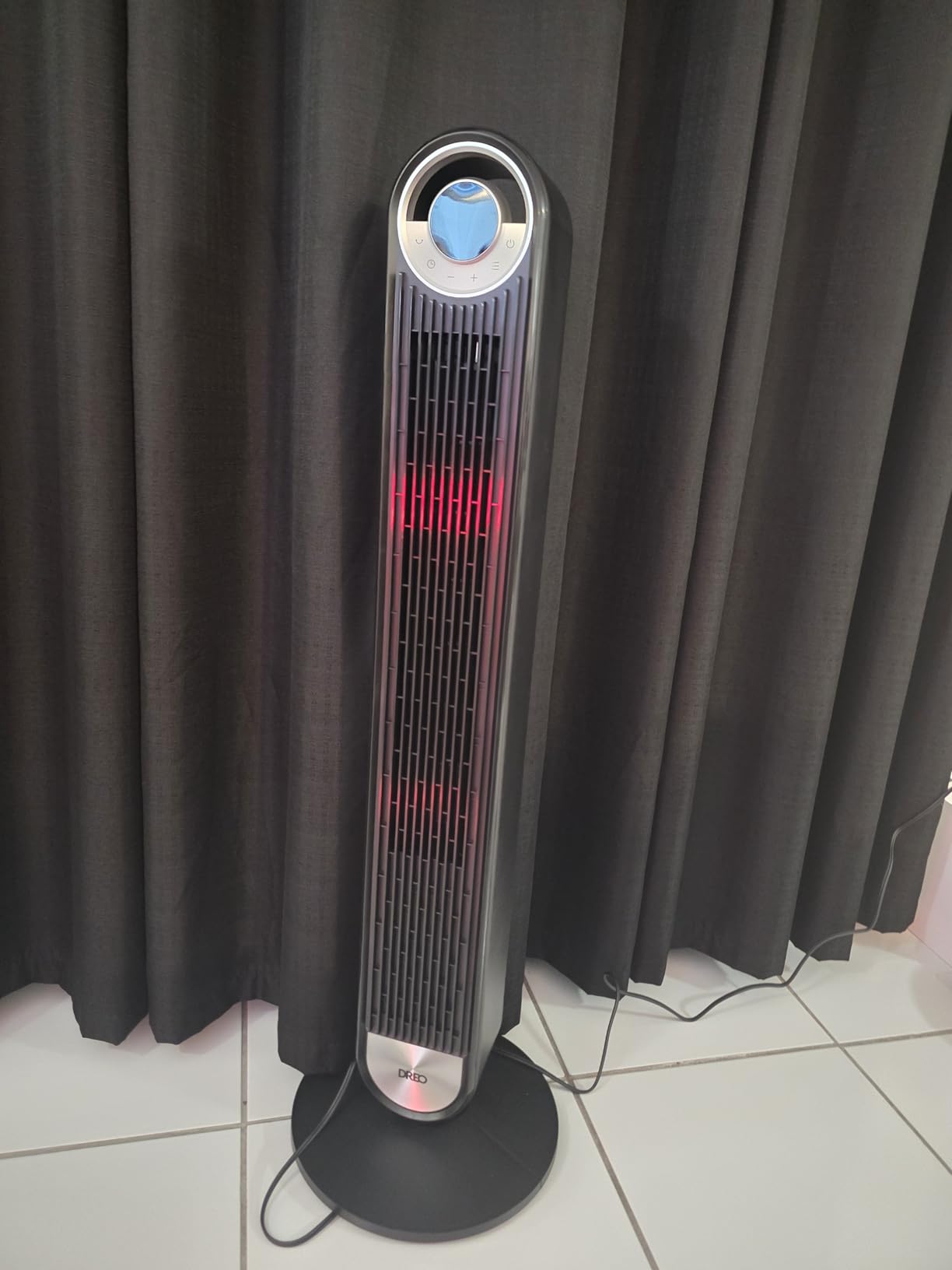 DREO Tower Fan for Bedroom, Upgraded DC 9 Speeds 20dB Ultra-Quiet Floor Fan, 90° Oscillating Fans with 28ft/s Velocity, 12H Timer, Standing Fan, Bladeless Fan Powerful for Home Office Room customer photo 2