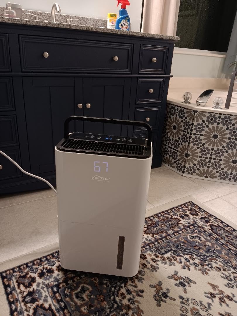 Britsou 50 Pints Dehumidifier for Basement with Drain Hose - Quiet Smart Operation with 3 Modes, 24HR Timer - Ideal for Home Bedroom, Bathroom, Small to Large Rooms customer photo 1
