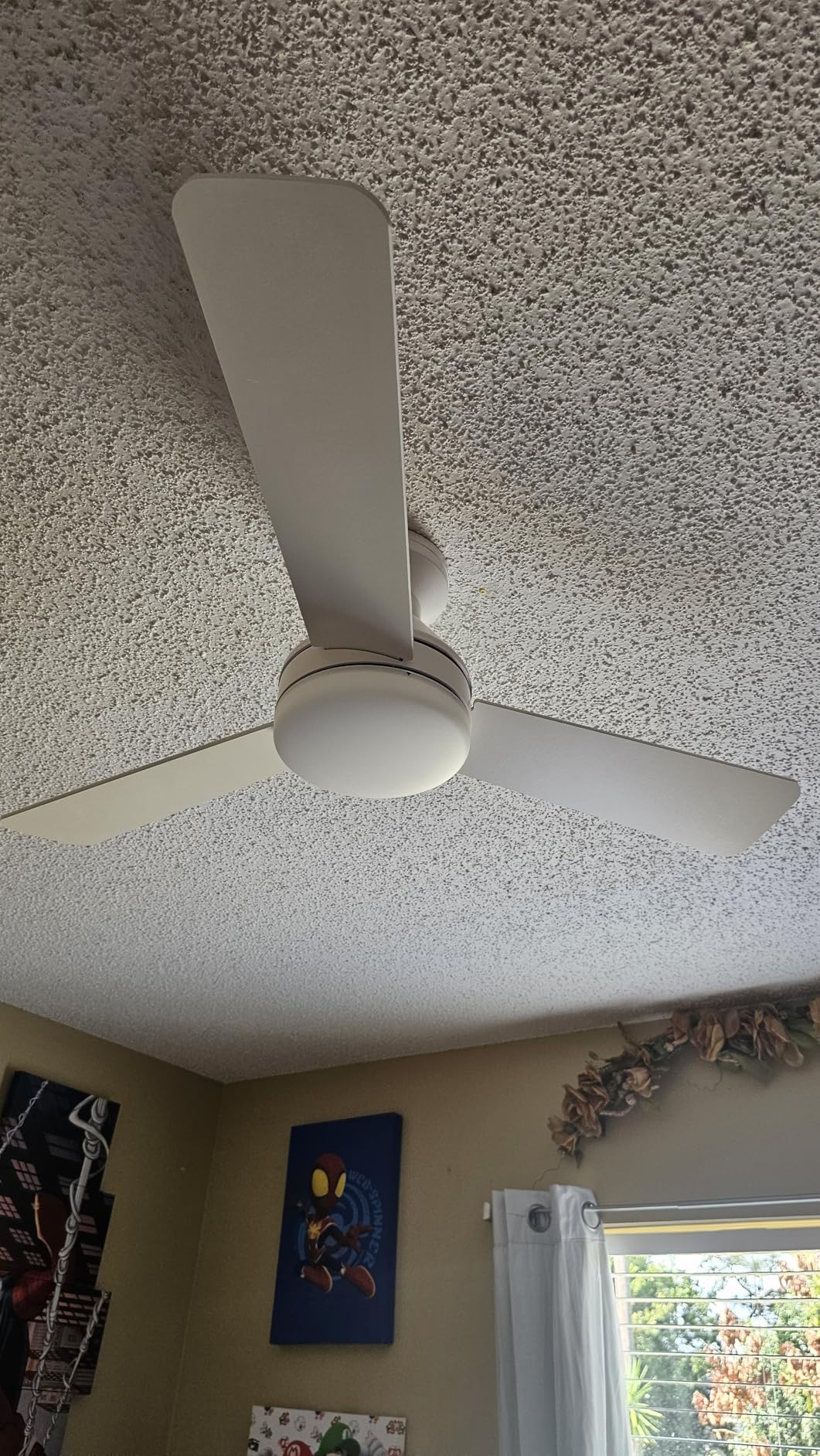 Amico Ceiling Fans with Lights, 42 inch Low Profile Ceiling Fan with Light and Remote Control, Flush Mount, Reversible, 3CCT, Dimmable, Noiseless, White Ceiling Fan for Bedroom, Indoor/Outdoor Use customer photo 2