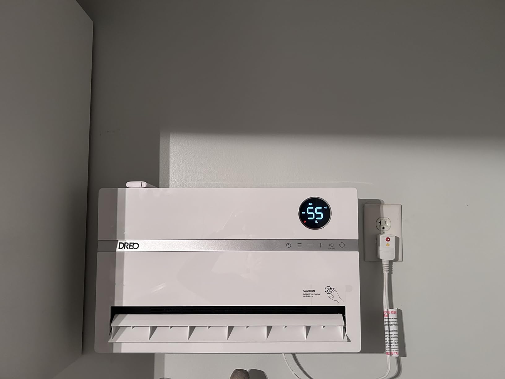 DREO Wall Heater for Bathroom, Smart Space Heaters with ALCI Plug, 1500W, 120° Vertical Oscillation, Adjustable Thermostat, 24H Timer, Easy Installation Electric Heater for Indoor use, Bedroom, Office customer photo 1