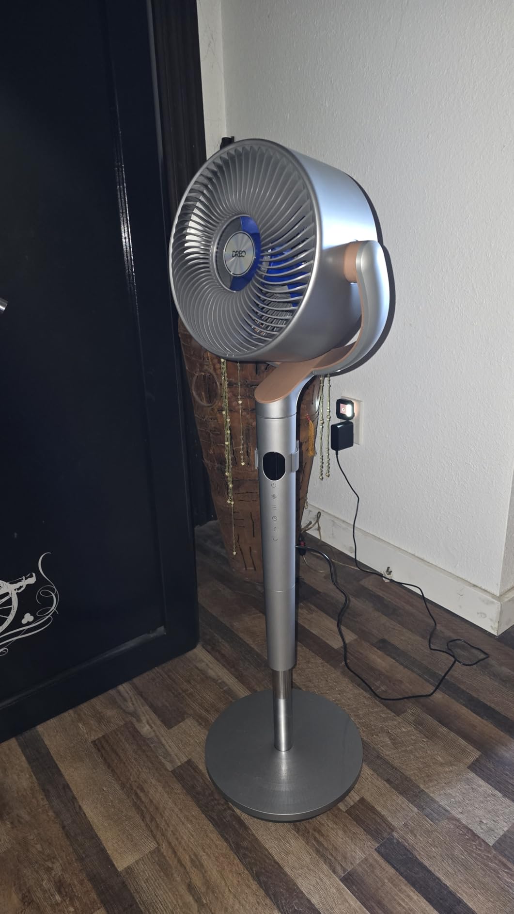 DREO Fan for Bedroom, 120°+120°Omni-directional Oscillating Fan, 90ft, DC Motor, 20 dB Quiet Standing Pedestal Fans, 8 Speeds, 3 Modes Circulator with Remote, 35-40