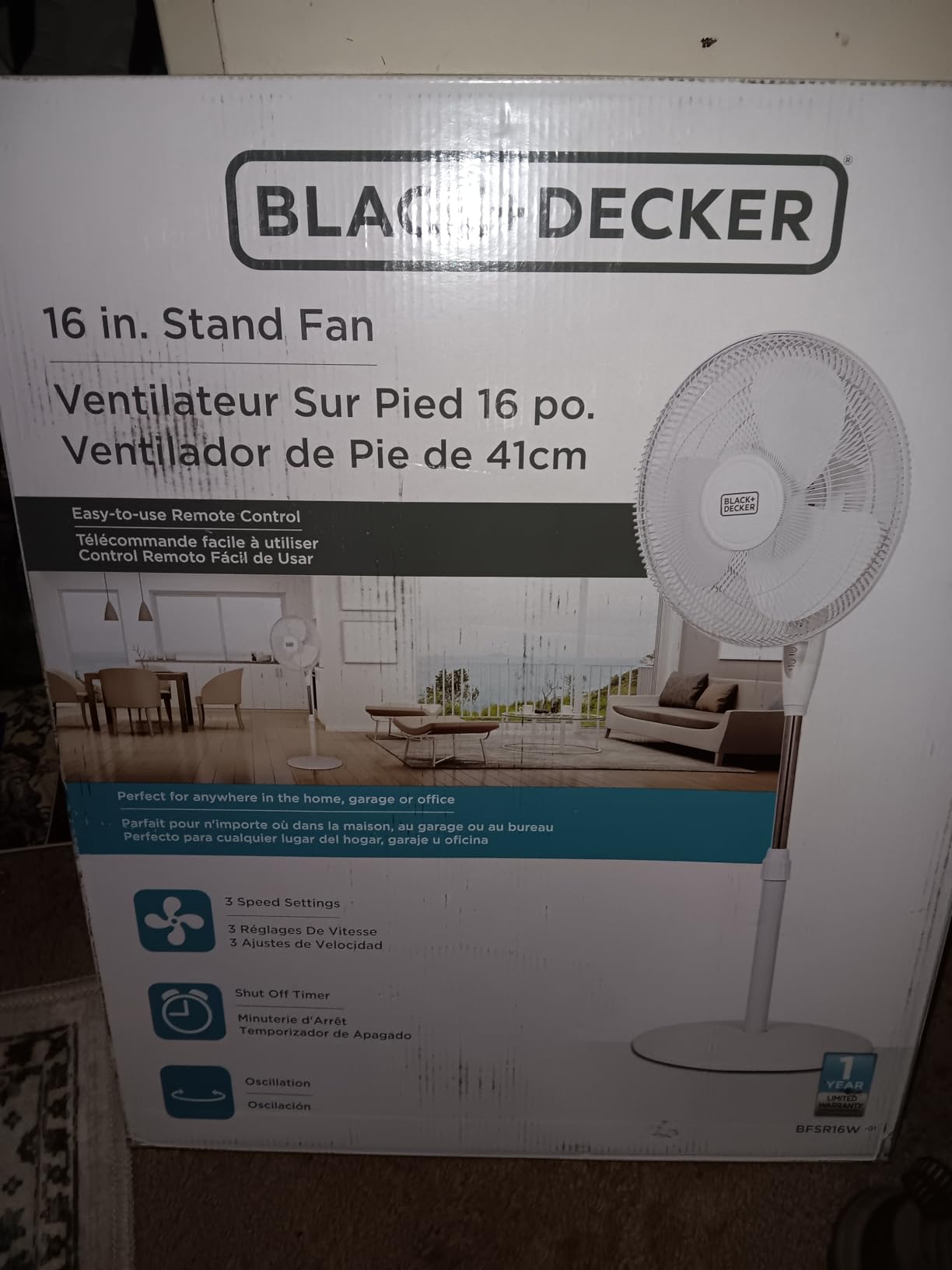BLACK+DECKER Box Fan with 3 Speed Settings, 20