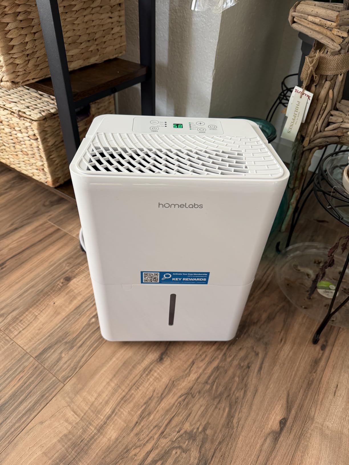 hOmeLabs Dehumidifier for Home, Office, Basements with Powerful Moisture Removal, Humidity Control, Auto Shut-off, Quiet Operation - 7,000 Sq Ft Wi-Fi (50 Pint MAX 120 Pint at 95°F, 90% RH) customer photo 1