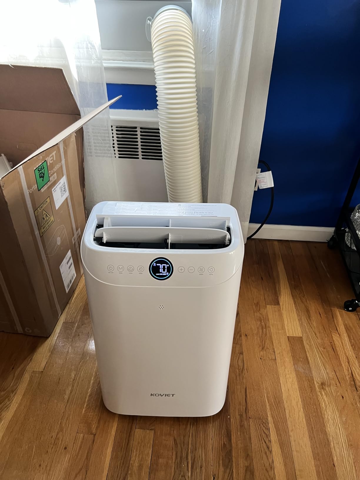 12000 BTU Portable Air Conditioners, 6-IN-1 Wi-Fi Smart AC Unit with APP & Voice & Remote Control, Auto-Evaporation, Quiet Cooling, 24H Timer, Dehumidifier, Fan, Window Kit Included, White customer photo 1