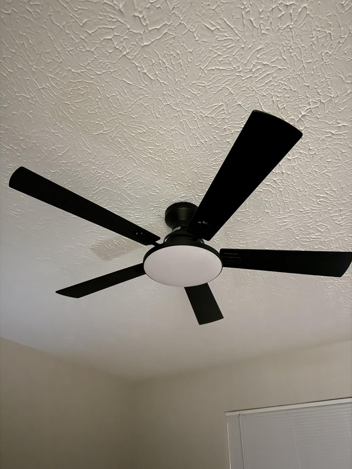 Passky Ceiling Fans with Lights, 52 inch Flush Mount Ceiling fan with Remote Control, Low Profile Ceiling Fan for Bedroom, Farmhouse, Reversible, 3CCT, Dimmable, Noiseless DC Motor, Black customer photo 1