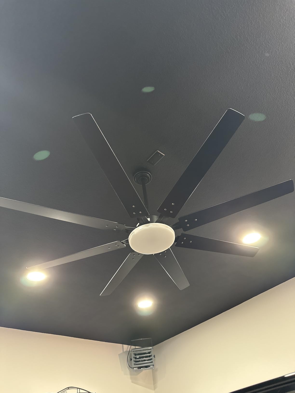 72 inch Ceiling Fans with Lights,Large Ceiling Fan with Light and Remote Control, Dimmable, 3CCT, Quiet, Black Modern Ceiling fan For Living Room, Bedroom, Kitchen, Patio, Farmhouse, Indoor/Outdoor customer photo 1