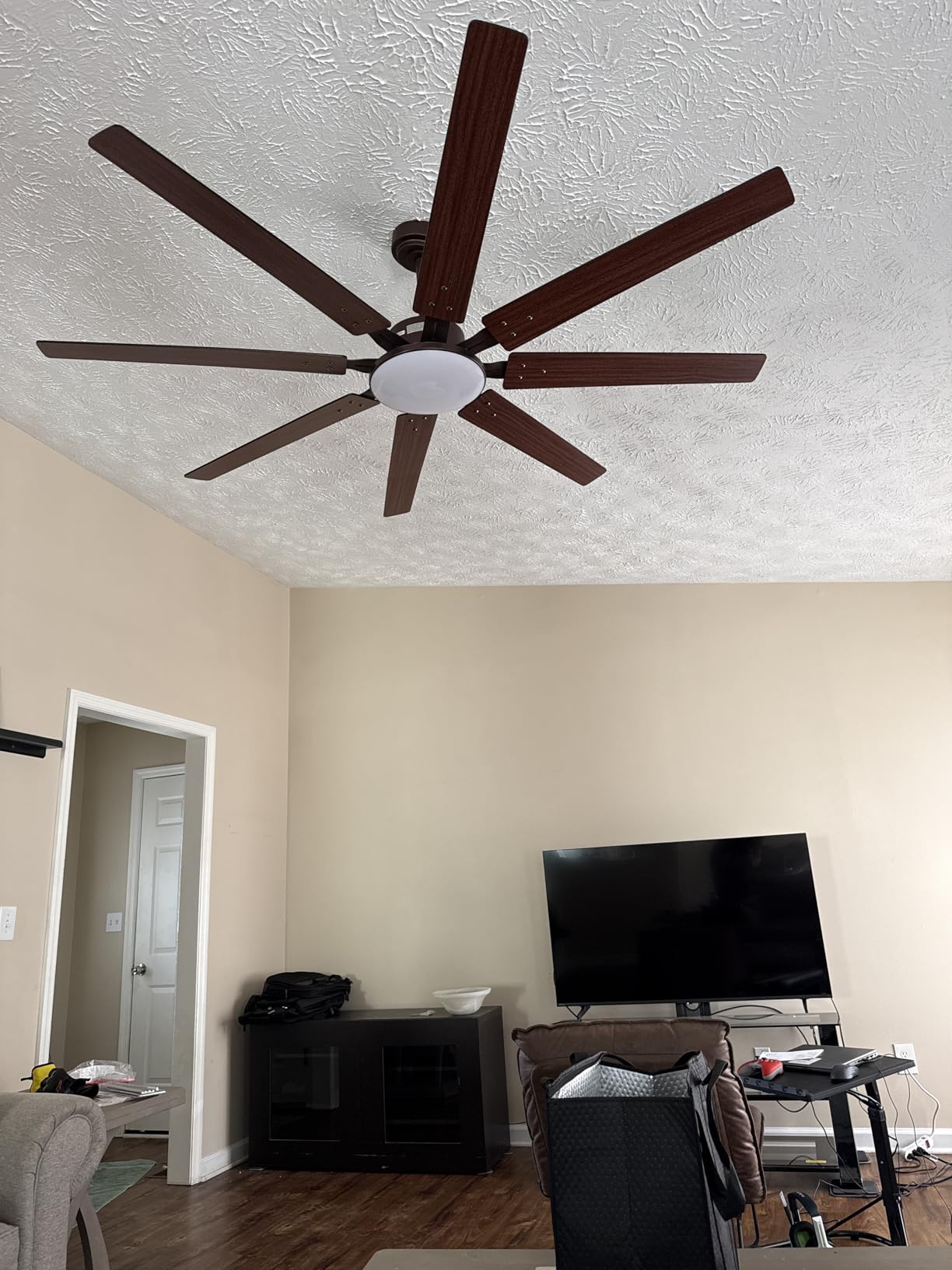 72 inch Ceiling Fans with Lights,Large Ceiling Fan with Light and Remote Control, Dimmable, 3CCT, Quiet, Black Modern Ceiling fan For Living Room, Bedroom, Kitchen, Patio, Farmhouse, Indoor/Outdoor customer photo 2