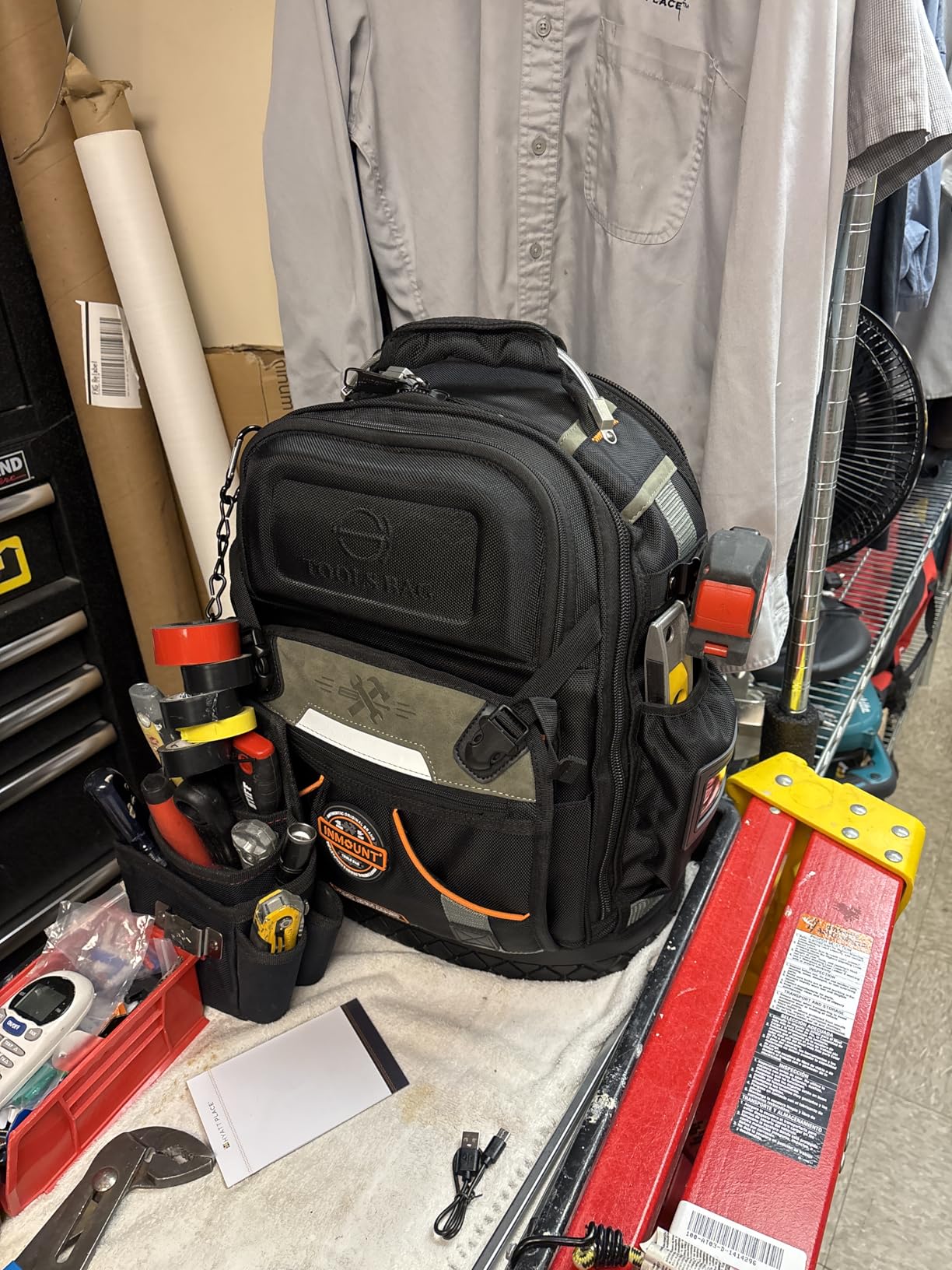 Tool Backpack Bag, HVAC Heavy Duty Construction Tools Backpack for Men, 1680D Professional Level Durable Tool Organizer, with Molded Base & Combination Lock, for Electricians & Home Repair-Version 3.0 customer photo 1