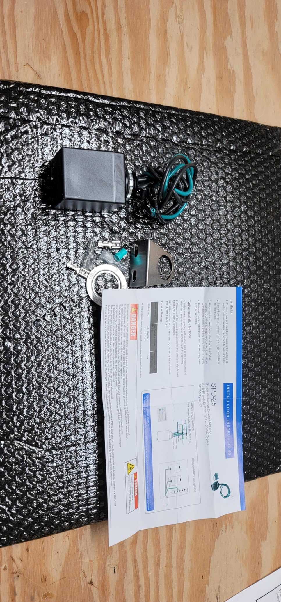 Wells 120/240V Universal Surge Protector for HVAC & Heat Pump - 25kA Type 1 SPD, 200kA SCCR, NEMA 4X/IP66 Waterproof Outdoor Enclosure customer photo 2