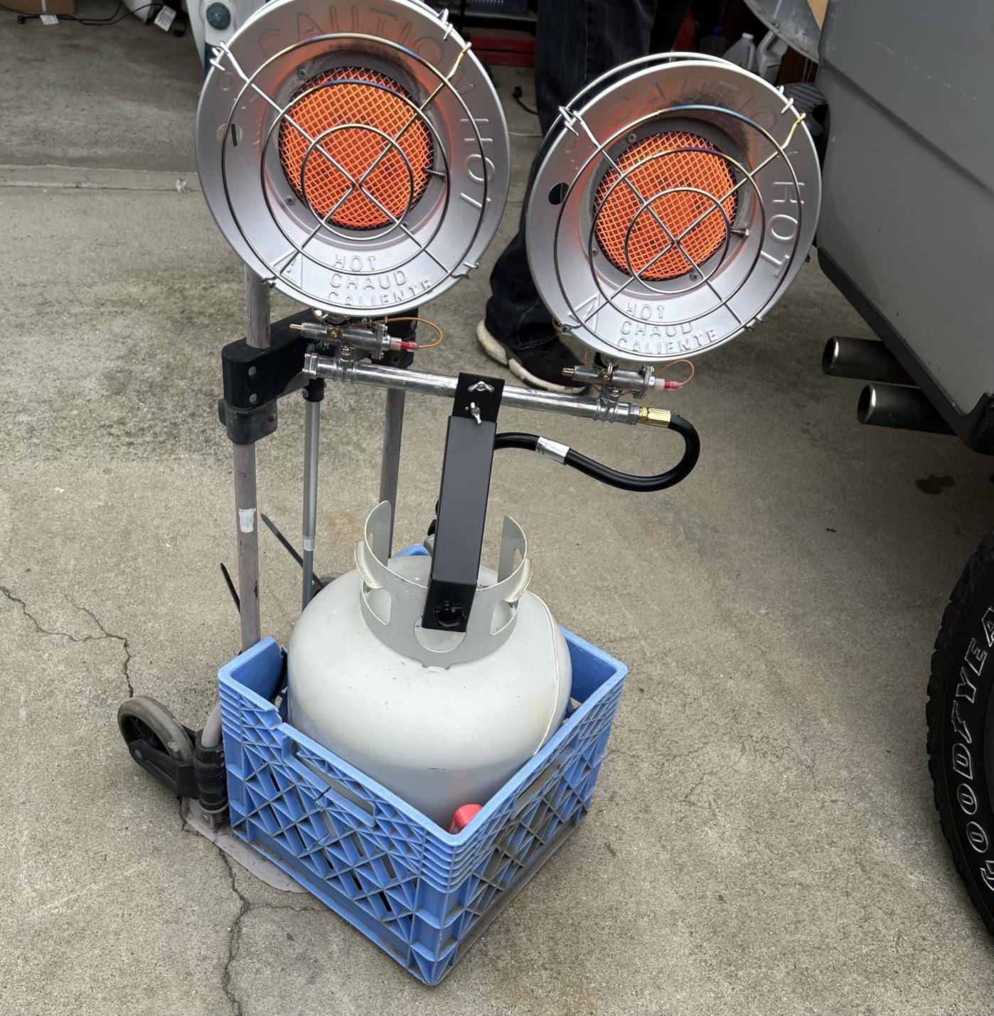 30000 BTU Propane Heater Outdoor, Double Tank Top Cordless Radiant Gas Heater, Tip-Over Protection, Safety Shut-off Valve for Patio, Camping, Fishing, Garage customer photo 1