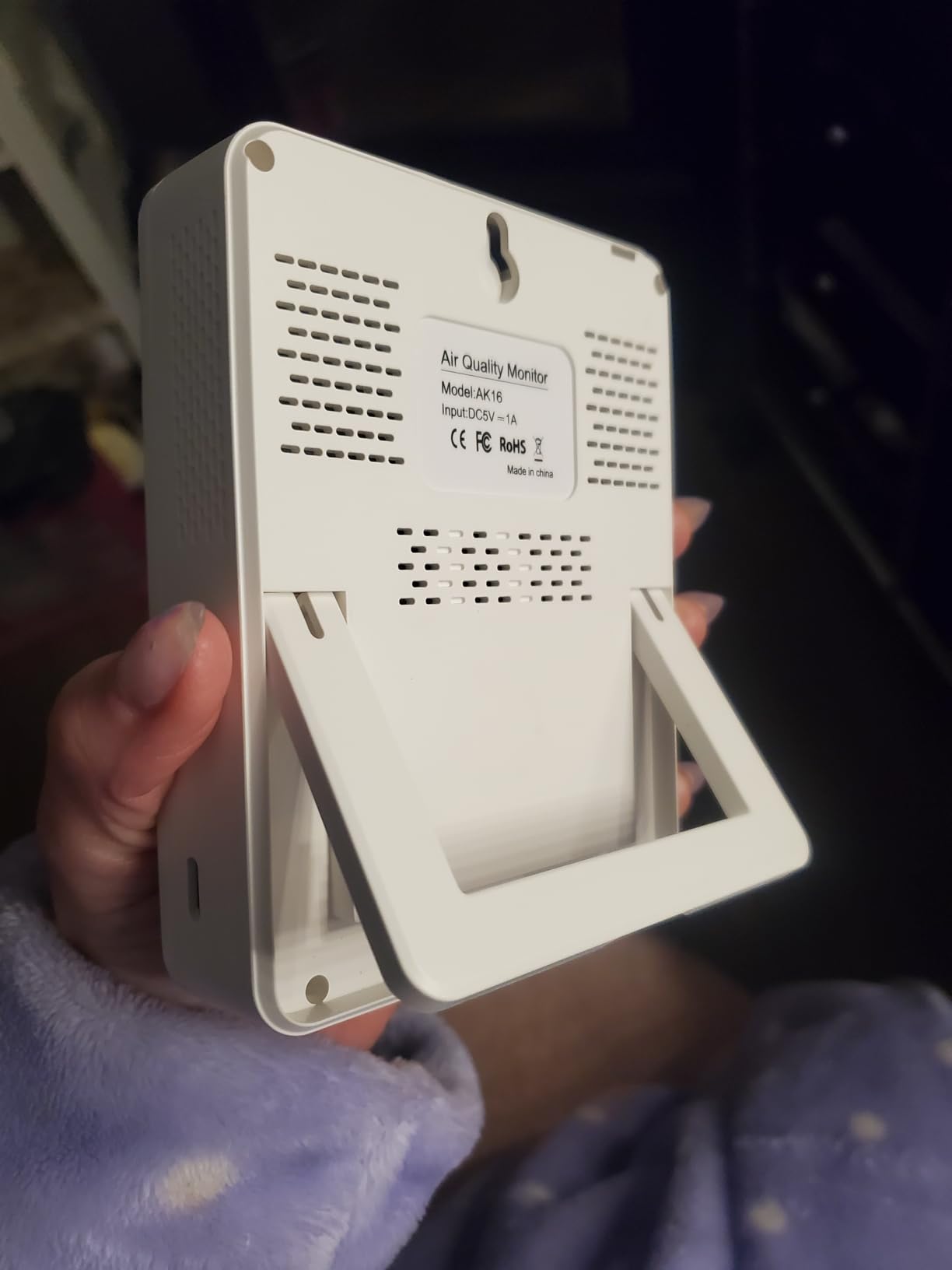 Professional 16 in 1 Air Quality Monitor Indoor 10h Battery & 5.5 Display 9 AQI+7 AQI Alerts, Portable CO2 Monitor Air Quality Tester for CO2, TVOC, PM2.5 PM1.0 PM10, HCHO Temp/ Humidity AQI & Time customer photo 1