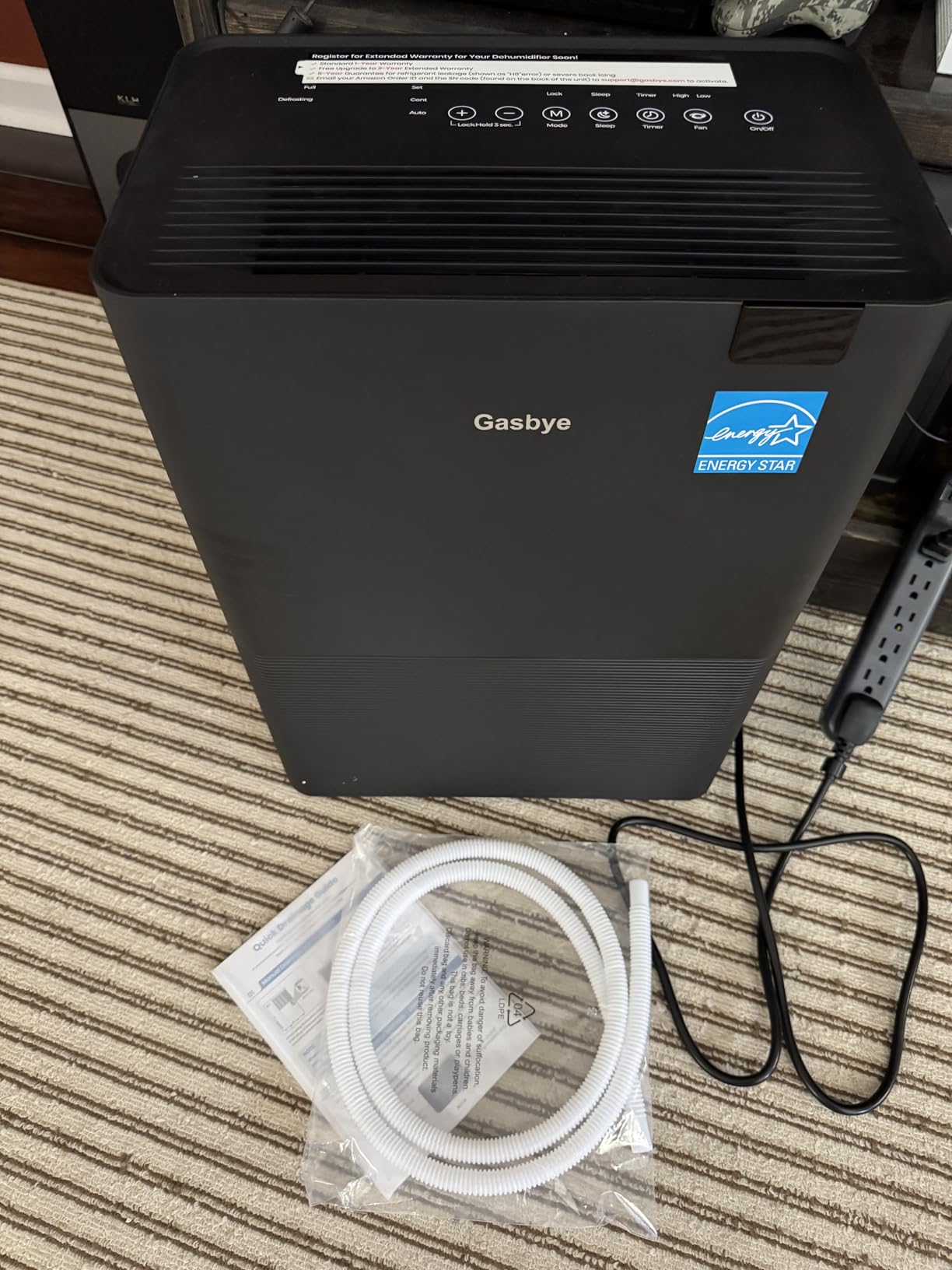 Energy Star 2025 Dehumidifier with Replaceable Pump for Basement - 44dB Quiet, Easy to Clean & Clog-Free, Max 75 Pints/Day, 16.5ft Drain Hose, Auto Shut-Off, Auto-restart, White customer photo 2