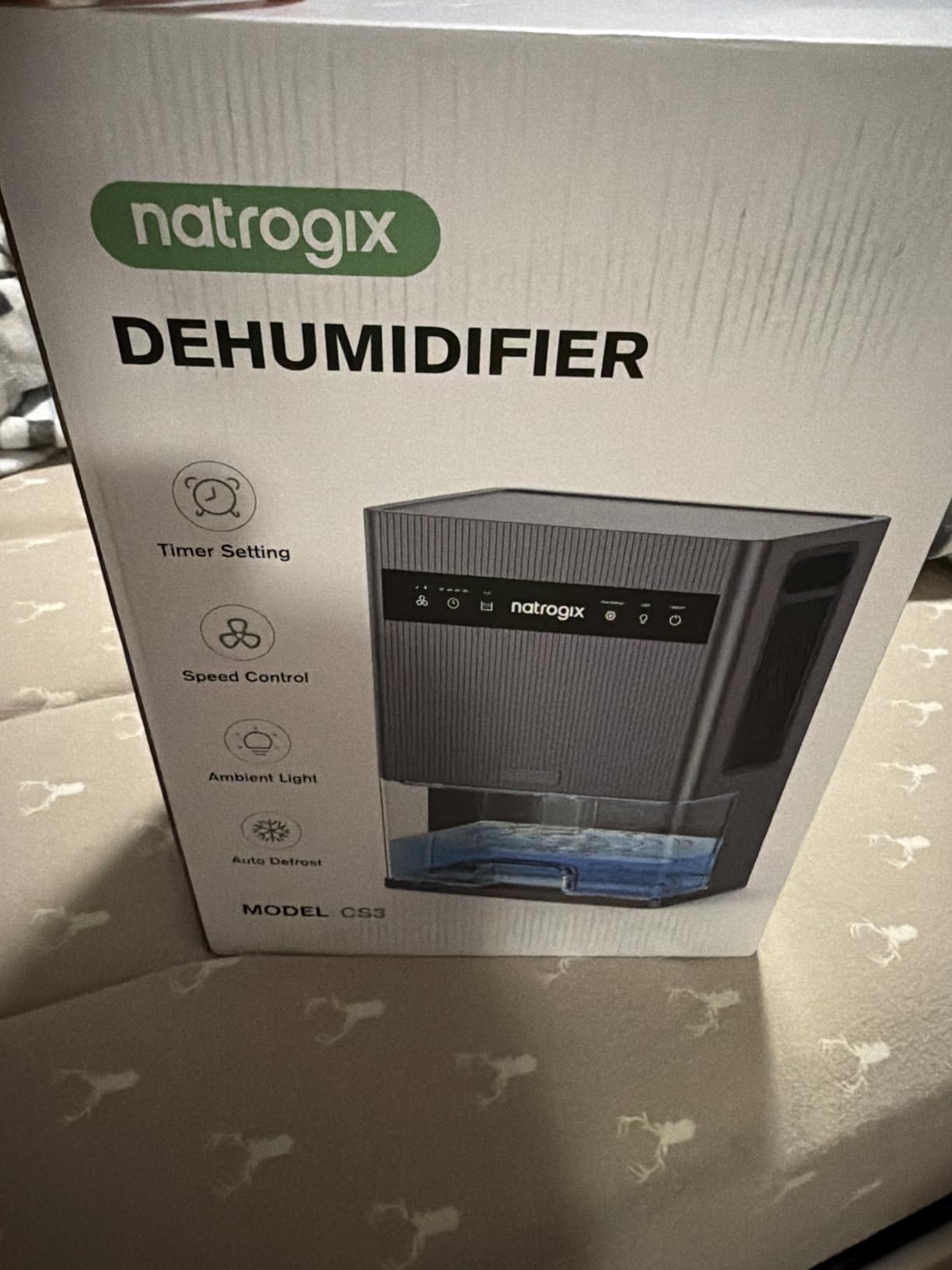 Dehumidifier, 106 OZ Water Tank Dehumidifiers for Home, 1000 sq.ft Quiet Dehumidifier for Basement Bathroom Bedroom RV with Auto Shut Off, Timer, Sleep Mode, 7 Color Light, Gray customer photo 2
