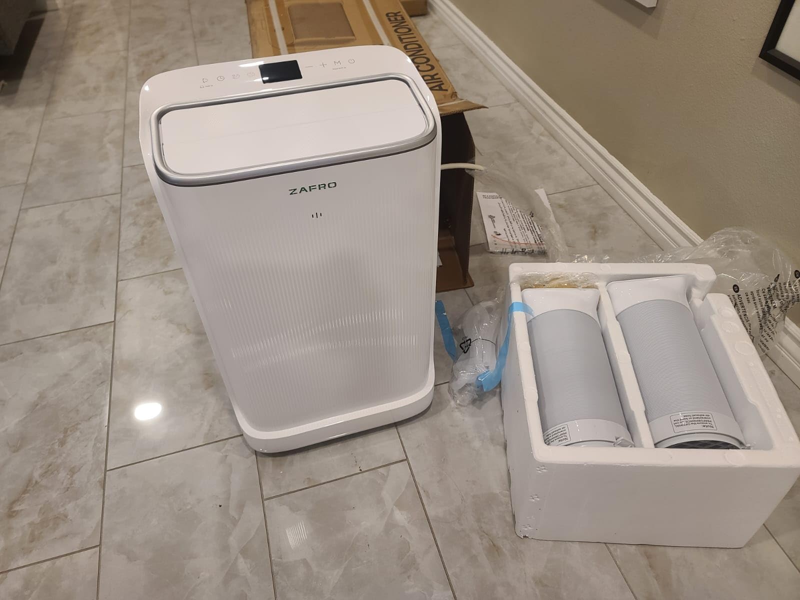 ZAFRO Smart Inverter Portable Air Conditioners, 14000 BTU (10000 BTU SACC) Dual Hose Portable AC Unit with Energy Saving/Ultra Quiet(42dB)/Drainage-free Cooling/APP/Remote for Multi-Scenario Use customer photo 1