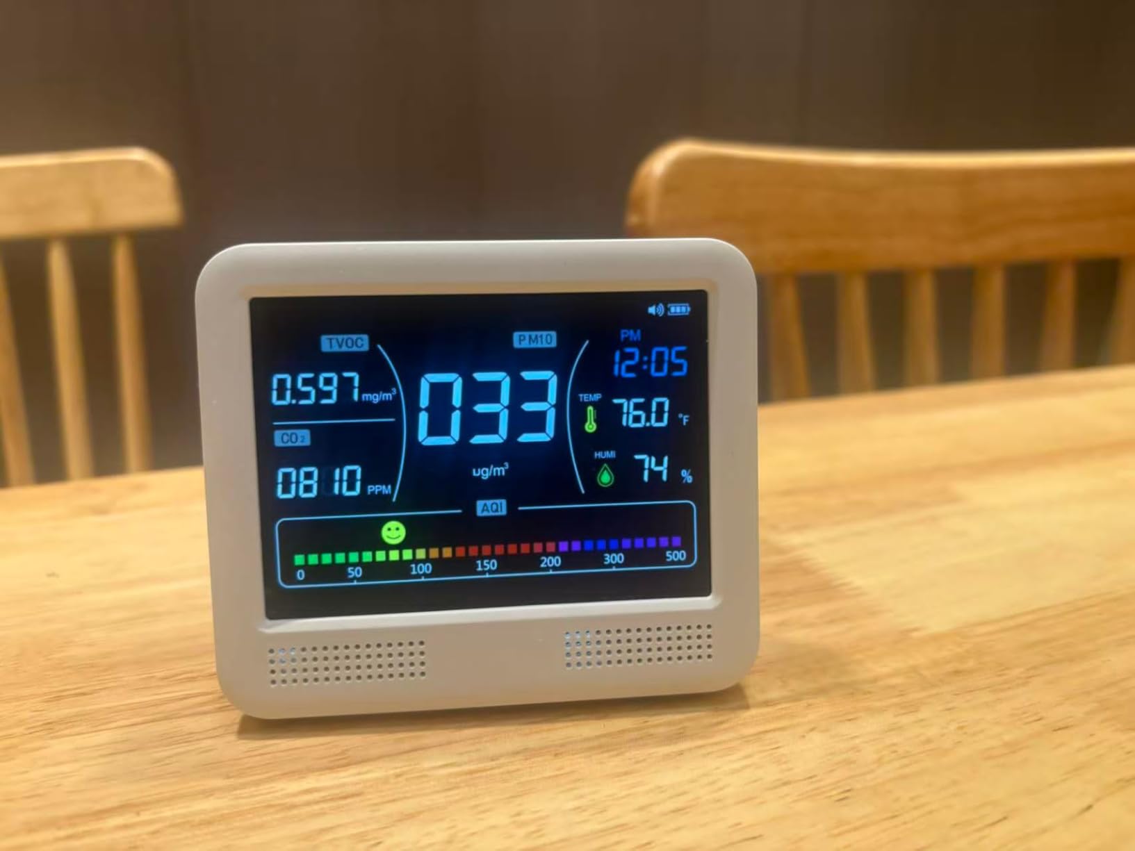 Indoor Air Quality Monitor 16-in-1 with CO2 Detector, PM2.5P, PM10, M1.0, HCHO & TVOC - Portable Air Quality Tester with AQI Alerts, Temperature & Humidity Meter Kit for Home Office Nursery RV customer photo 2