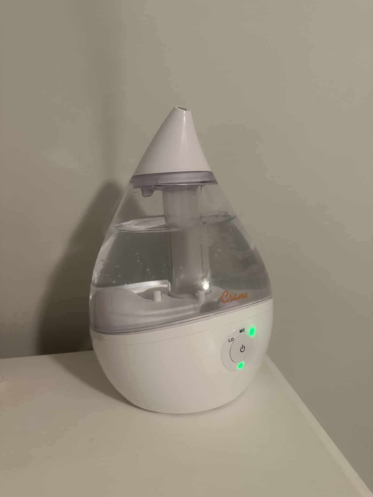 Teardrop Ultrasonic Cool Mist Humidifier for Baby Nursery, 0.5 Gallon, Adjustable Settings, Essential Oil Diffuser White customer photo 1