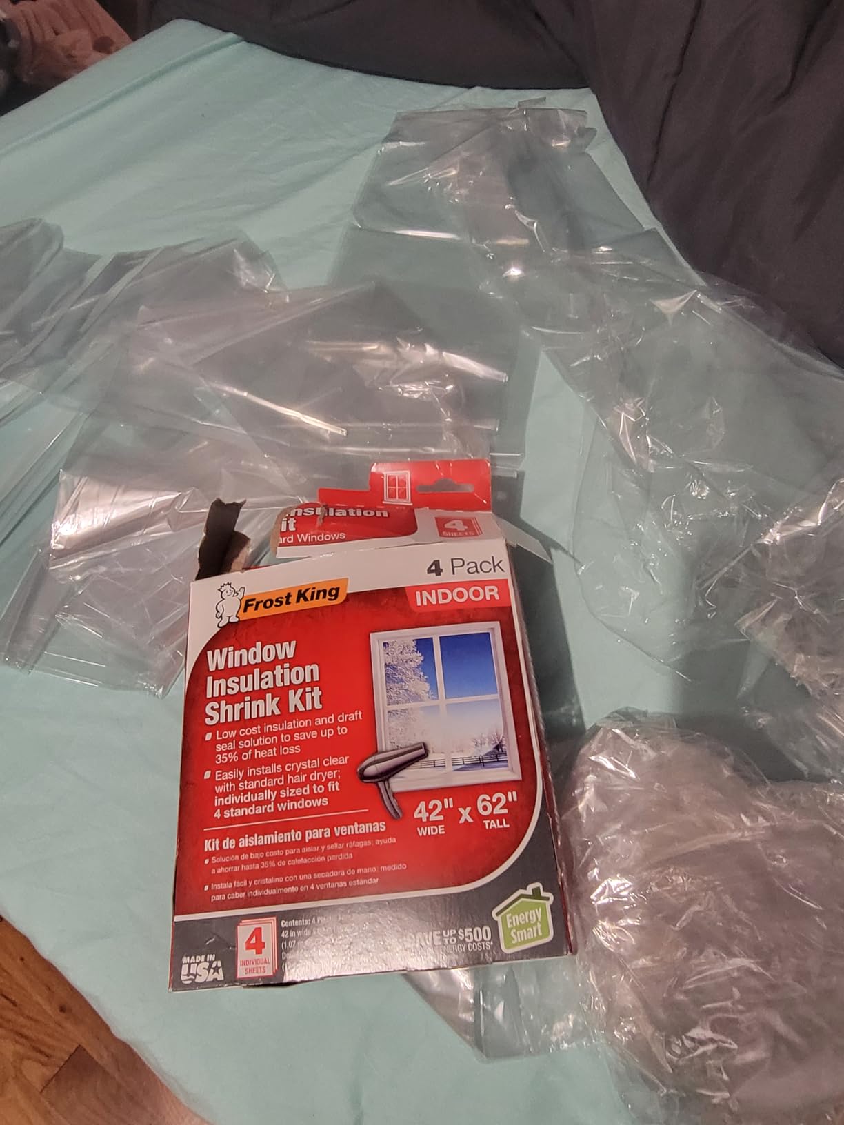 Frost King V73/4T Shrink Film Window KIT, 4-Pack, Clear, Transparent customer photo 2