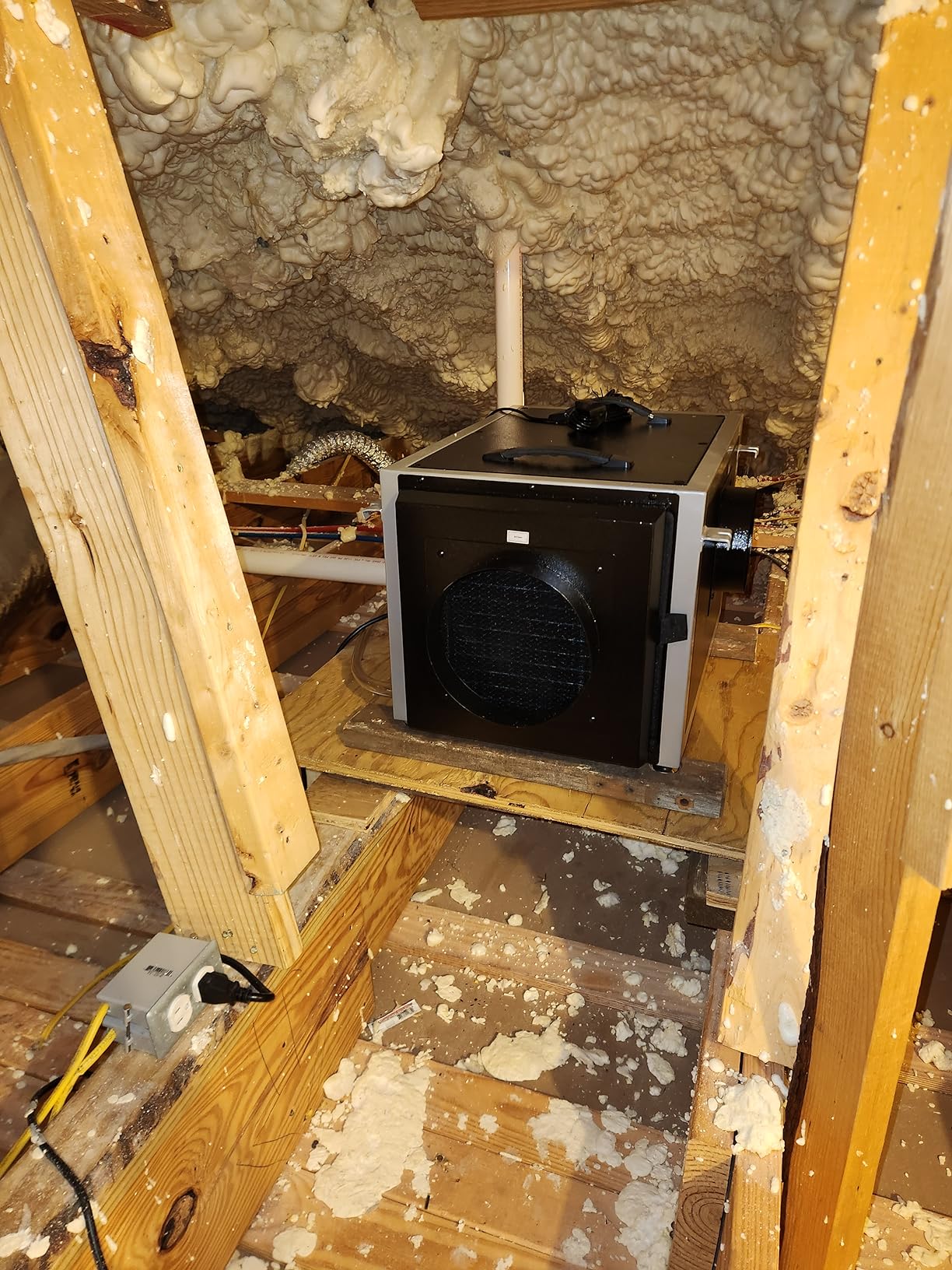 Waykar 158 Pints Crawl Space Dehumidifier with Remote Control up to 6,500 sq. ft., Dual Duct HVAC Commercial Whole-House Dehumidifier for Basement, Industry Water Damage Unit - 5-Year Quality Coverage customer photo 2