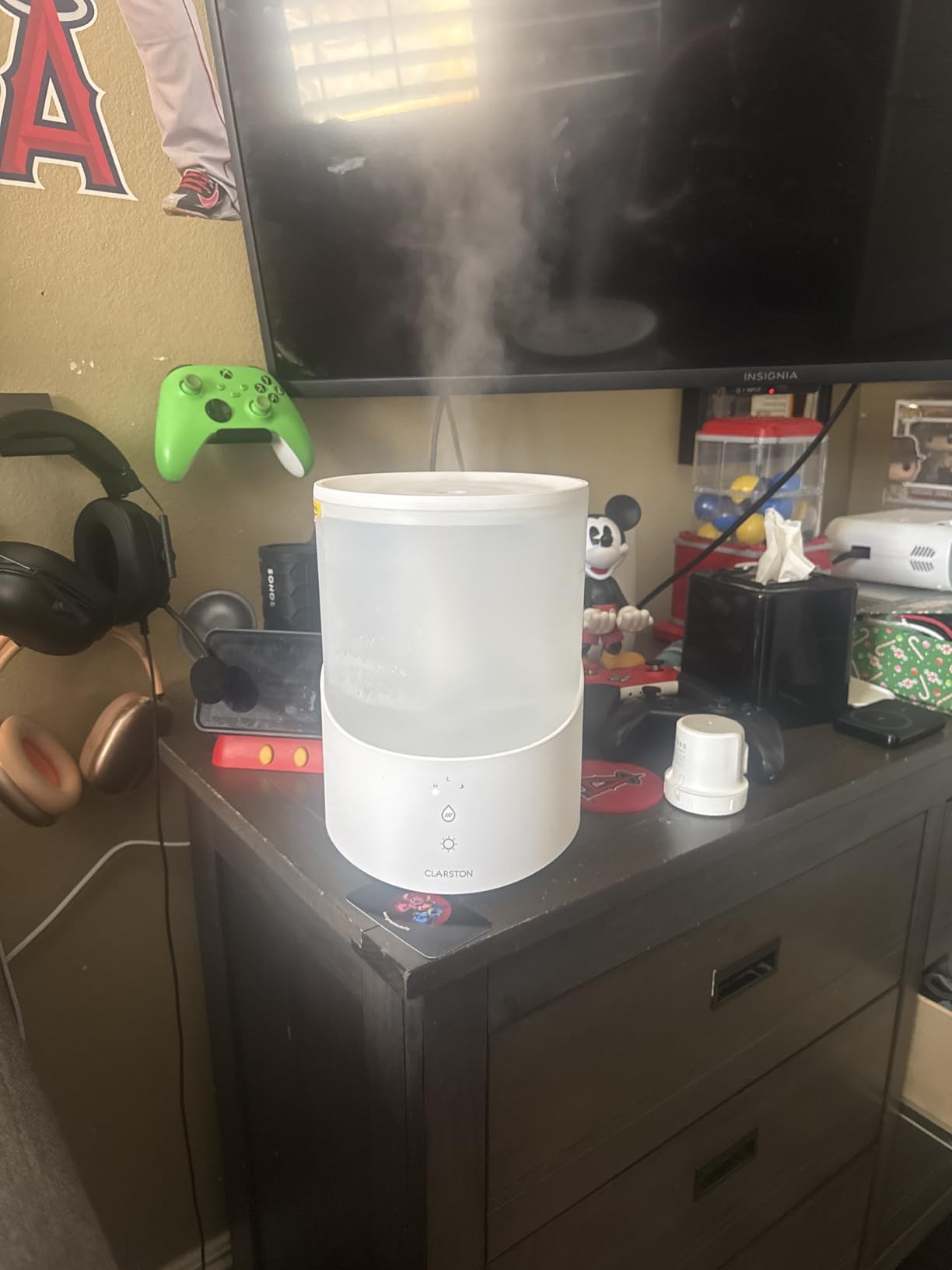 Clarston Humidifiers for Bedroom, 2.5L Cool Mist Humidifier with Essential Oils Diffuser and Nightlight, Top Fill Humidifiers for Home Large Room, Timer, Auto Shut-off, 25H Runtime customer photo 1
