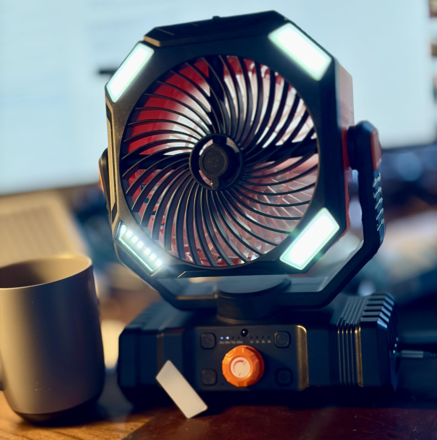 Camping Fan Rechargeable - 30000mAh Battery Powered Misting Fan for Outdoor Beach Tent - Portable Battery Operated Tent Air Conditioner for Camping - Glamping Essentials customer photo 1