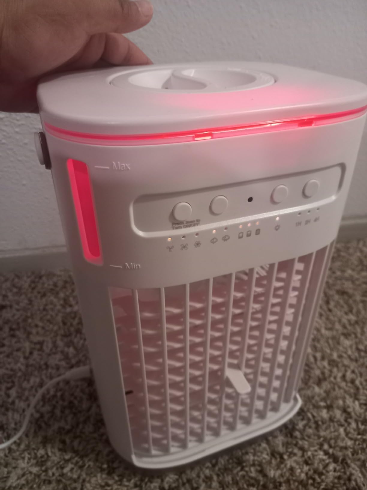 Mini Air Conditioner, Rechargeable Built-in Battery, Portable Evaporative Air Cooler w/Remote, 7H Auto-off, Water Tank & 2 Ice Packs & 2 Sprays, Personal Cooling Fan For DesktopRoom/Outdoor customer photo 2