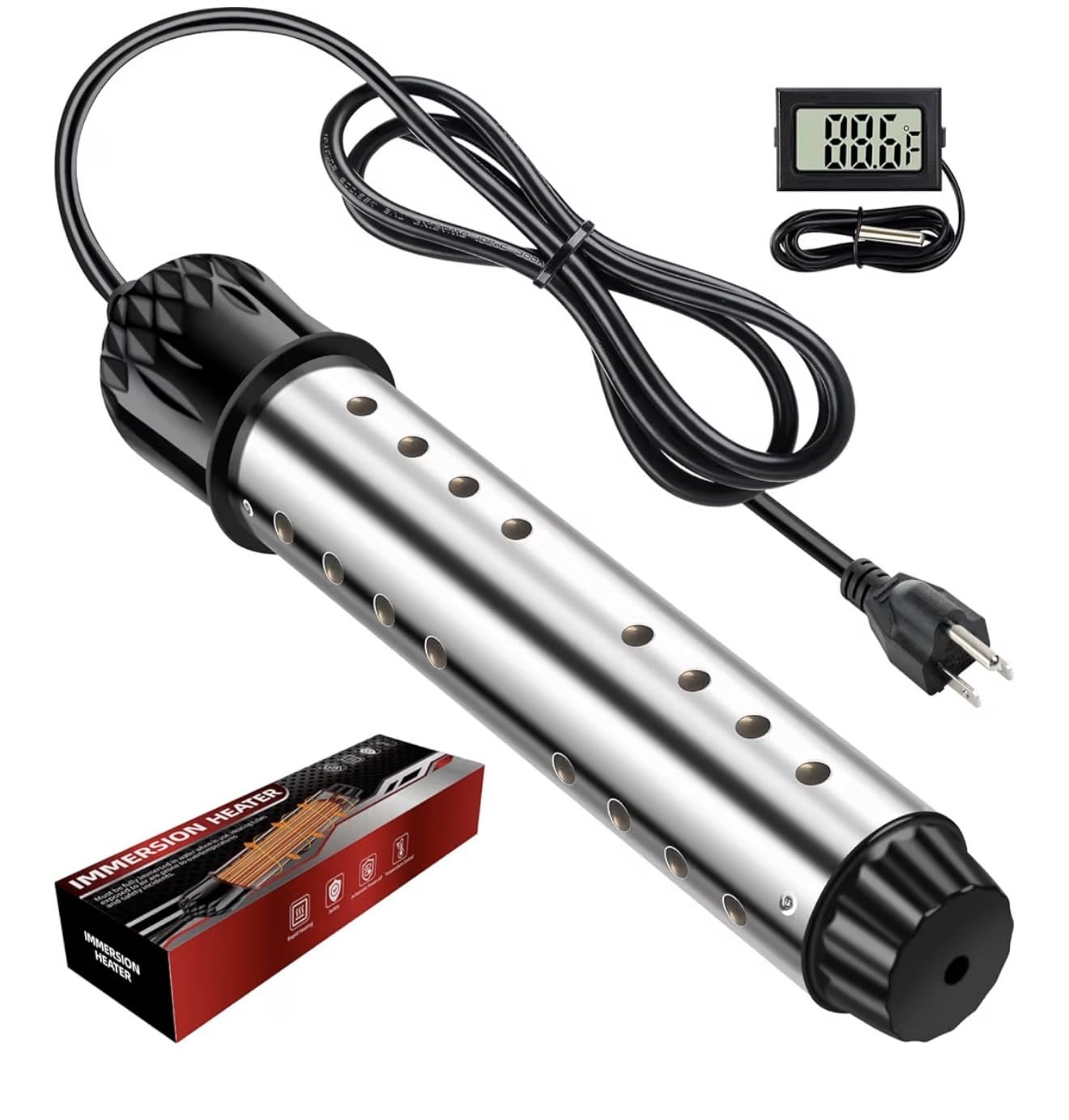 Portable Water Heater 2000W, Pool Heater - Immersion Heater with Digital Thermometer, Upgraded Magnesium Oxide Heating for Fast Heating, for Small Pools, Bathtubs, Buckets, Tanks customer photo 1
