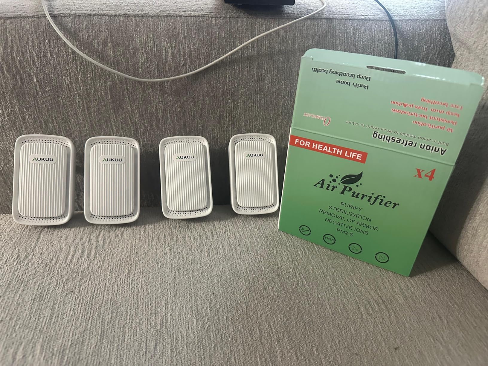 Air Ionizers (4 Pack）- Plug In Negative Ion Air Purifiers - Quiet Air Freshener for Home, Bedroom, Office, Basement - Portable Air Purifier Odor, Smoke, Dust, Pet Smell - Mini Air Cleaner White customer photo 2