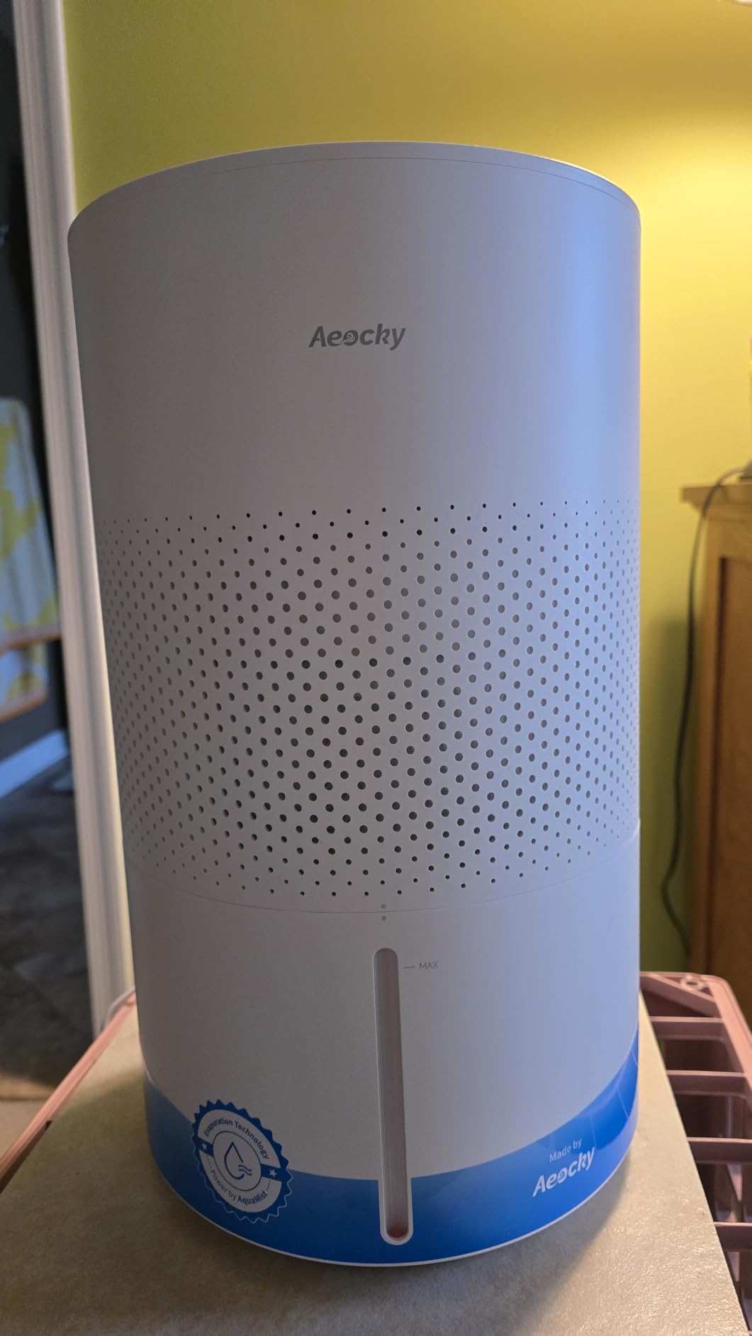 No White Dust Evaporative Tech, AEOCKY Mist-Free Humidifier for Baby, 4.5L with Humidistat, Dry Filter & Self-Clean Mode, Timer, Sleep, Auto Mode for Bedroom, Home, Nursery customer photo 1