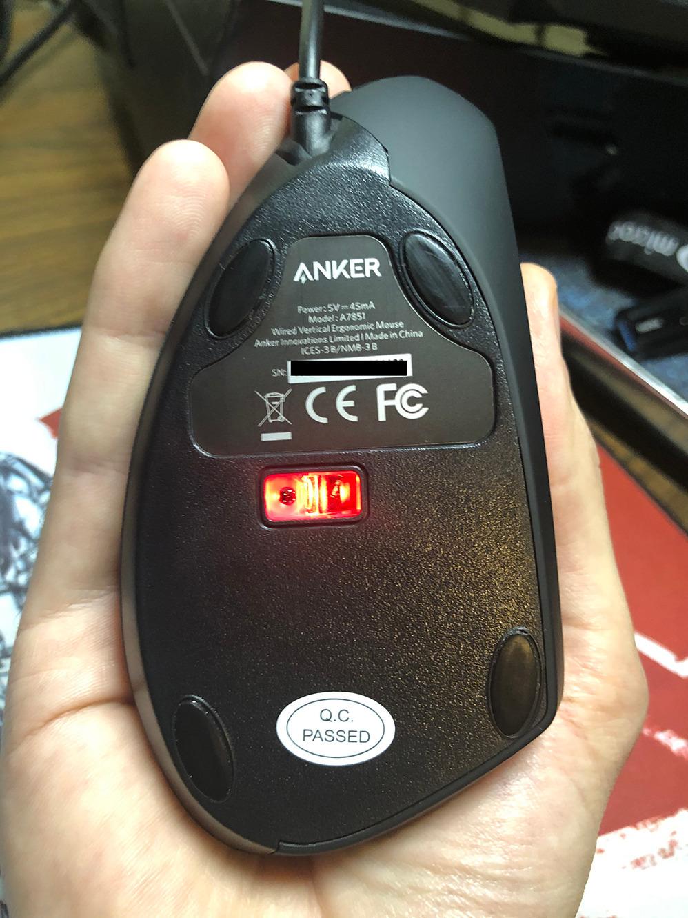 Anker USB Wired Vertical Mouse, Ergonomic Design Mouse for Computer and Laptop, 5 Buttons, 1000/1600 DPI, Optical Technology, USB Corded - Black customer photo 1