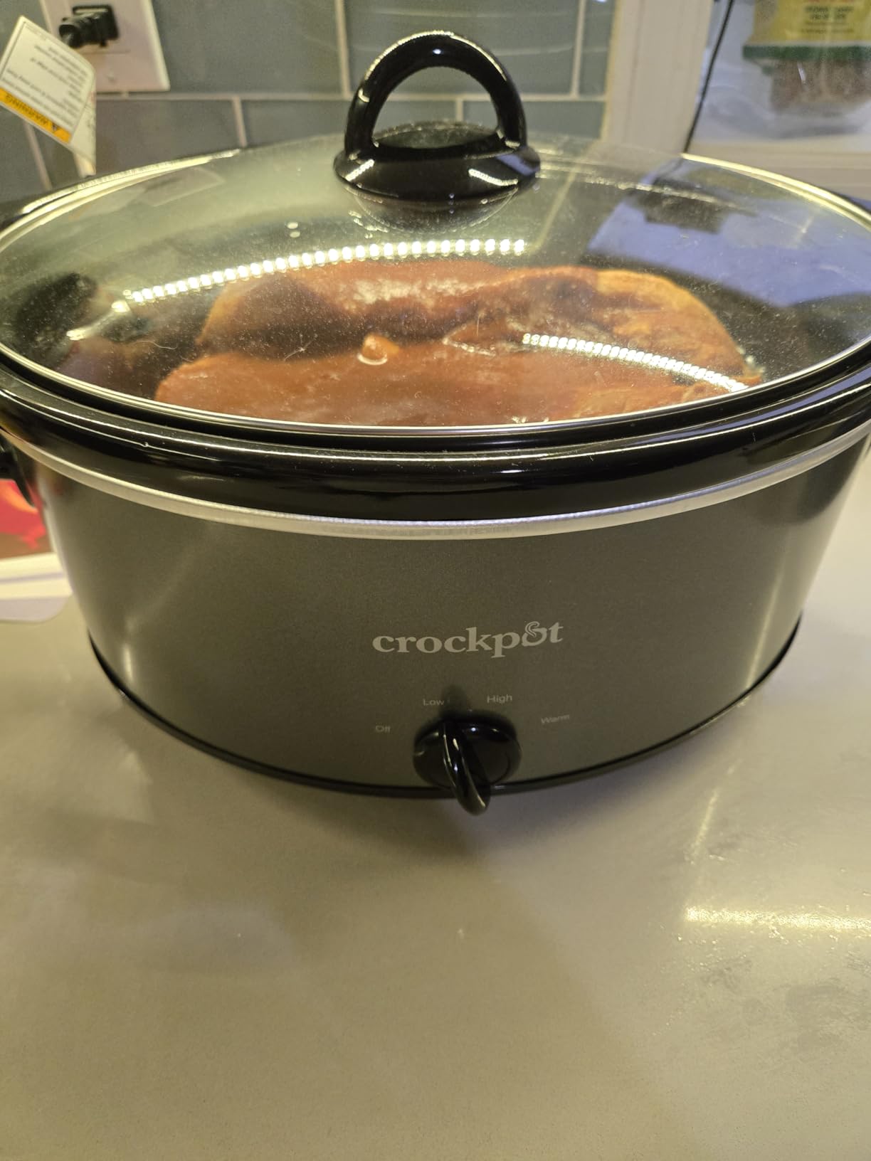 Crock-Pot 7-Quart Manual Slow Cooker, Family Size Serves 8+ People & Fits 6-lb Roast, Removable Stoneware with Warming Setting, Dishwasher Safe for Easy Cleanup, Charcoal customer photo 1