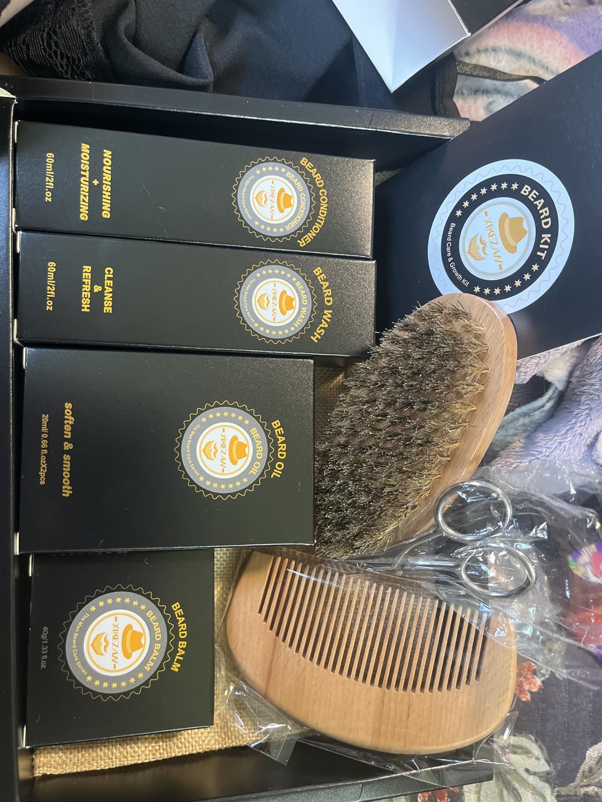 XIKEZAN Fathers Day Gifts for Dad Husband, Beard Kit for Men Grooming & Care w/Beard Conditioner, Wash, Oil, Balm, Birthday Valentines Gifts for Mens Him Boyfriend customer photo 1