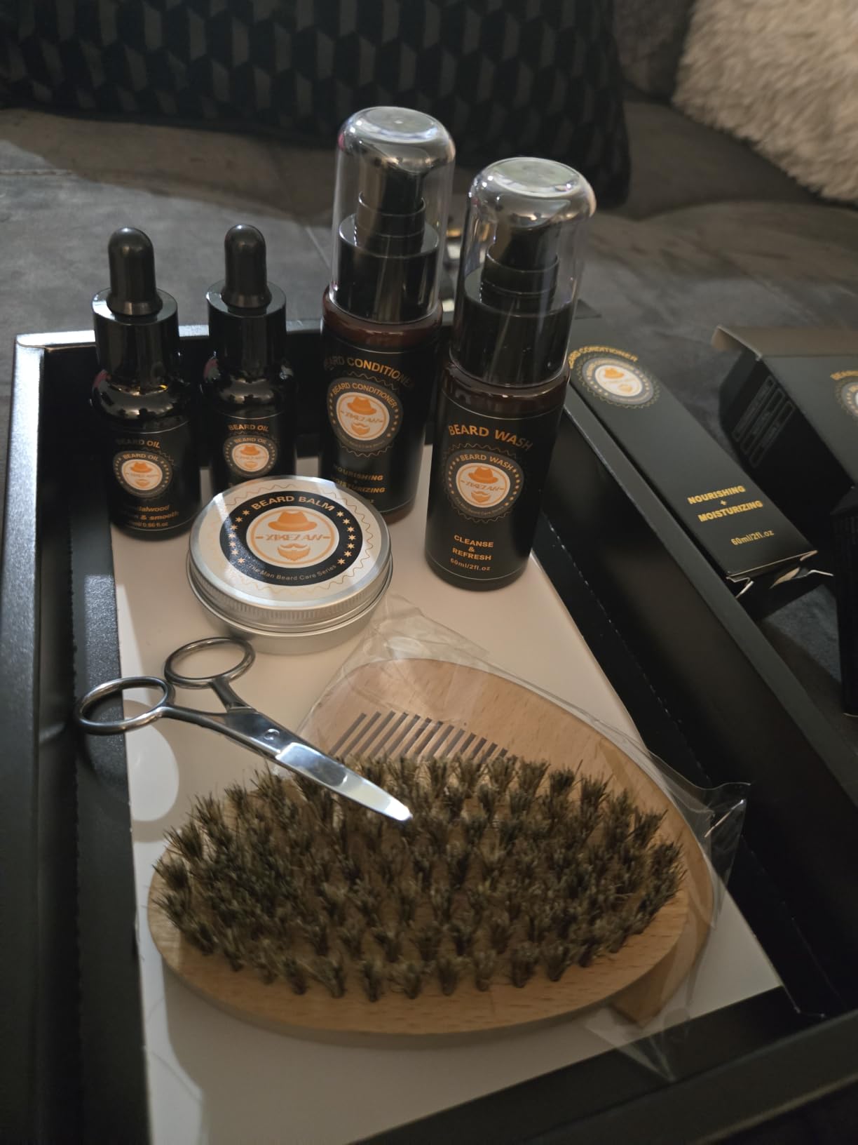 XIKEZAN Fathers Day Gifts for Dad Husband, Beard Kit for Men Grooming & Care w/Beard Conditioner, Wash, Oil, Balm, Birthday Valentines Gifts for Mens Him Boyfriend customer photo 2