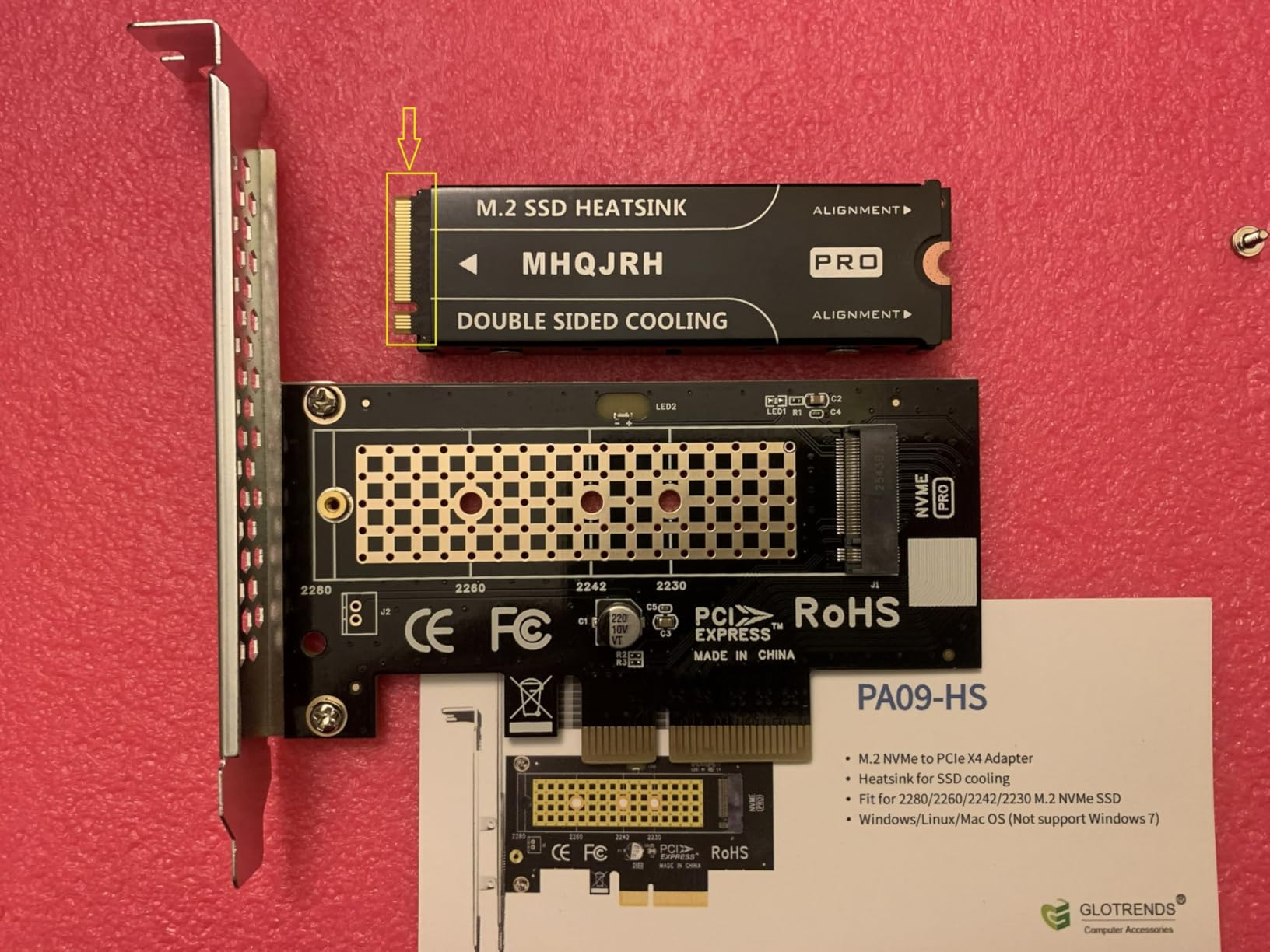 M.2 2280 SSD heatsink, Double-Sided Heat Sink, with Thermal Silicone pad for PC / PS5 M.2 PCIE NVMe SSD or M.2 SATA SSD customer photo 2