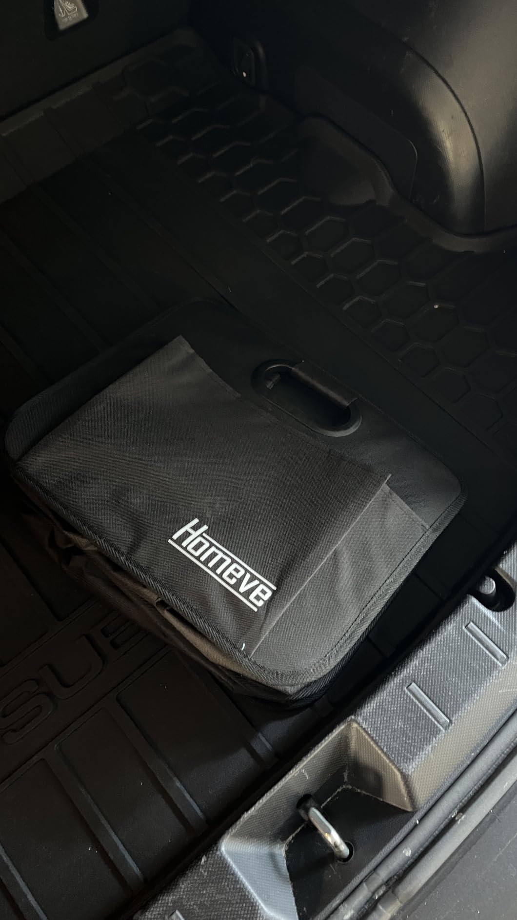 Homeve Trunk Organizer, Car Storage, Reinforced Handles, Collapsible Multi-Compartment, Foldable, Waterproof, Sturdy, 600D Oxford Polyester For Car, SUV, Mini-Van, Black, 2 Compart customer photo 1