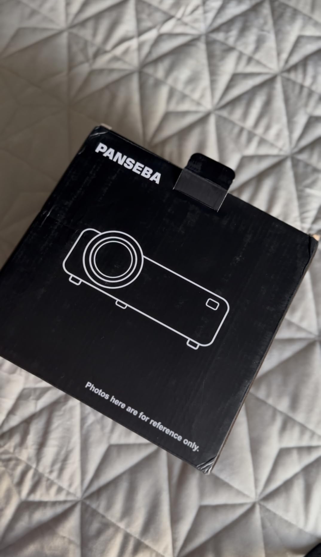 PANSEBA 1080P Mini Projector with Screen, Portable Home Theater Movie Projector with Two-Way Bluetooth, HDMI/USB Input for Smartphone/TV Stick, Ideal for Indoor & Outdoor Use, White customer photo 1