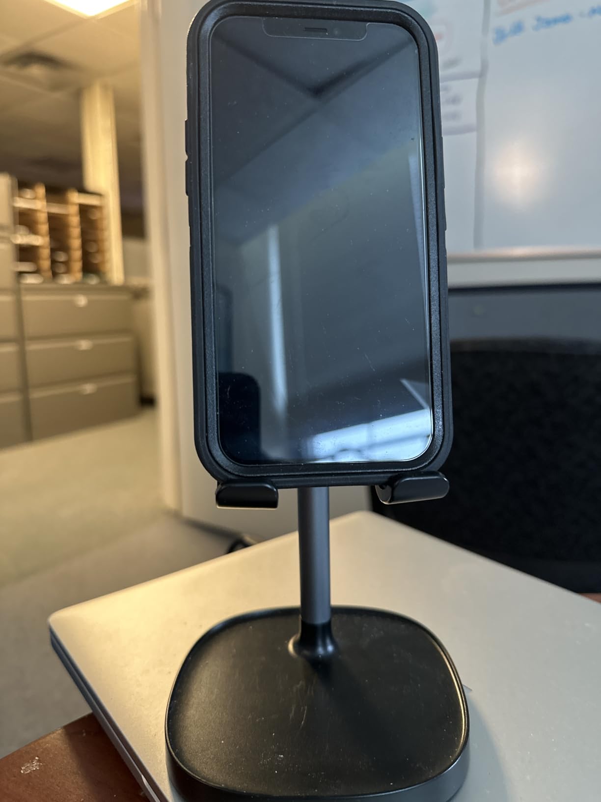 LISEN Cell Phone Stand Phone Holder for Desk Office Decor, Office Desk Accessories PC Gaming Essentials, iPhone Stand Gadgets, Fit OtterBox Case Switch iPad Air Tablet 4-10 in customer photo 2