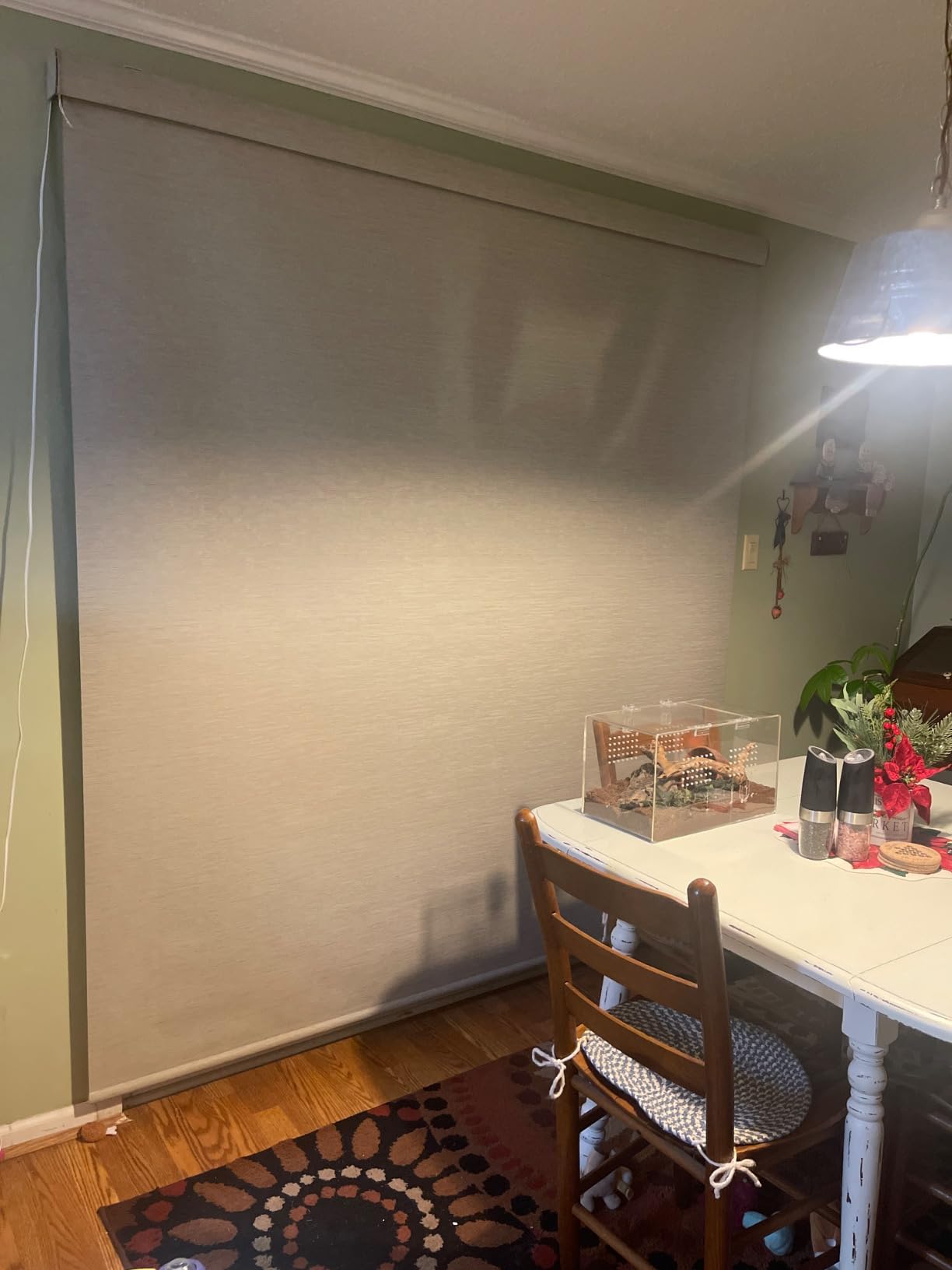 Graywind Motorized Shades 100% Blackout Work with Alexa Google WiFi Hardwired Smart Roller Shade Remote Control Automated Blinds, Customized Size (Jacquard White) customer photo 1