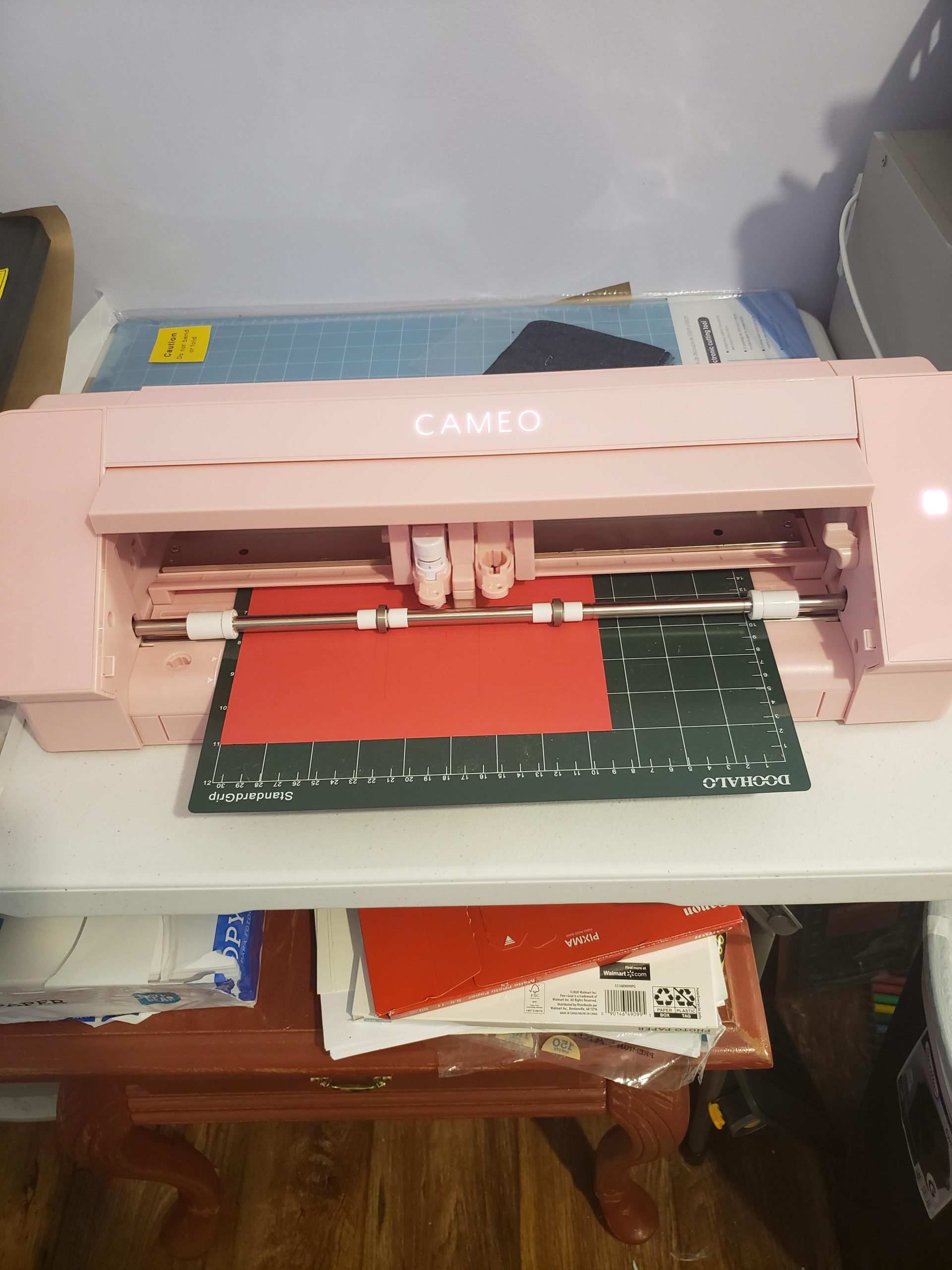Silhouette America Cameo 5 Alpha - Smart Cutting Machine, Matte Pink (Starter Bundle) - Includes Designer Edition Software, 24 Oracal Vinyl Sheets, Tool Kit & 25 Free Designs for DIY customer photo 2