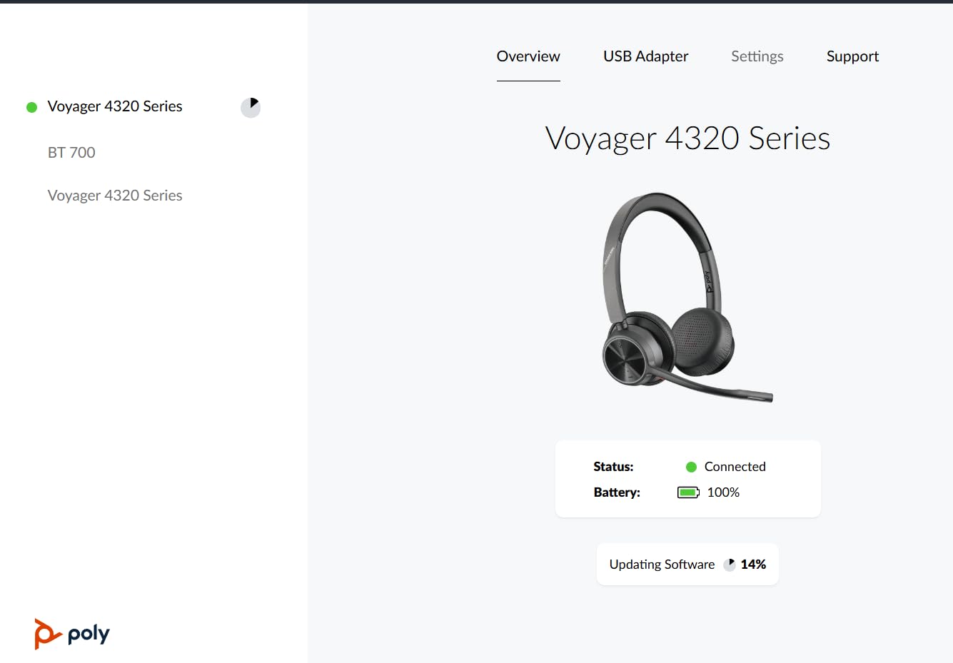 Poly - Voyager 4320 UC Wireless Headset + Charge Stand (Plantronics) - Headphones with Boom Mic - Connect to PC/Mac via USB-A Bluetooth Adapter, Cell Phone via Bluetooth - Works with Teams, Zoom &More customer photo 2