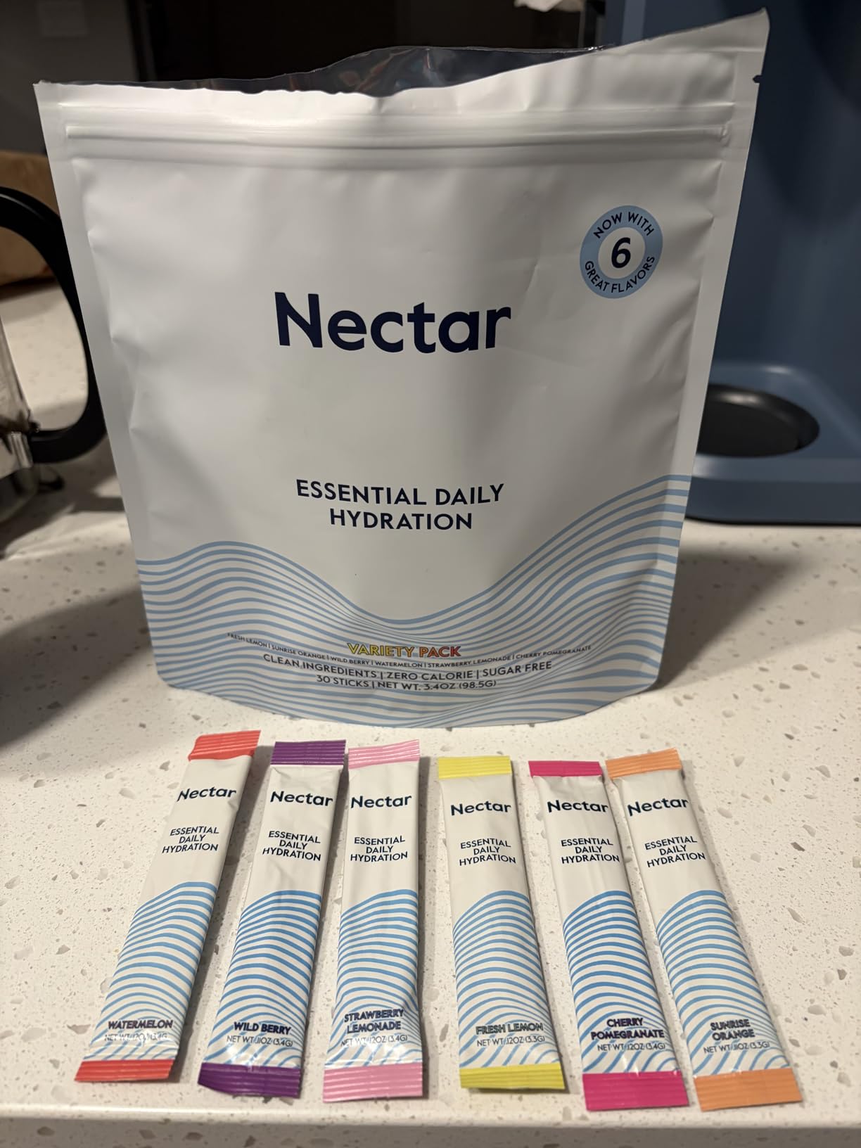 Nectar Hydration Packets - Electrolytes Powder Packets - Sugar Free & 0 Calorie - Organic Fruit Liquid Daily IV Electrolytes Powder for Dehydration Relief and Rehydration (Variety 30 Pack) customer photo 2