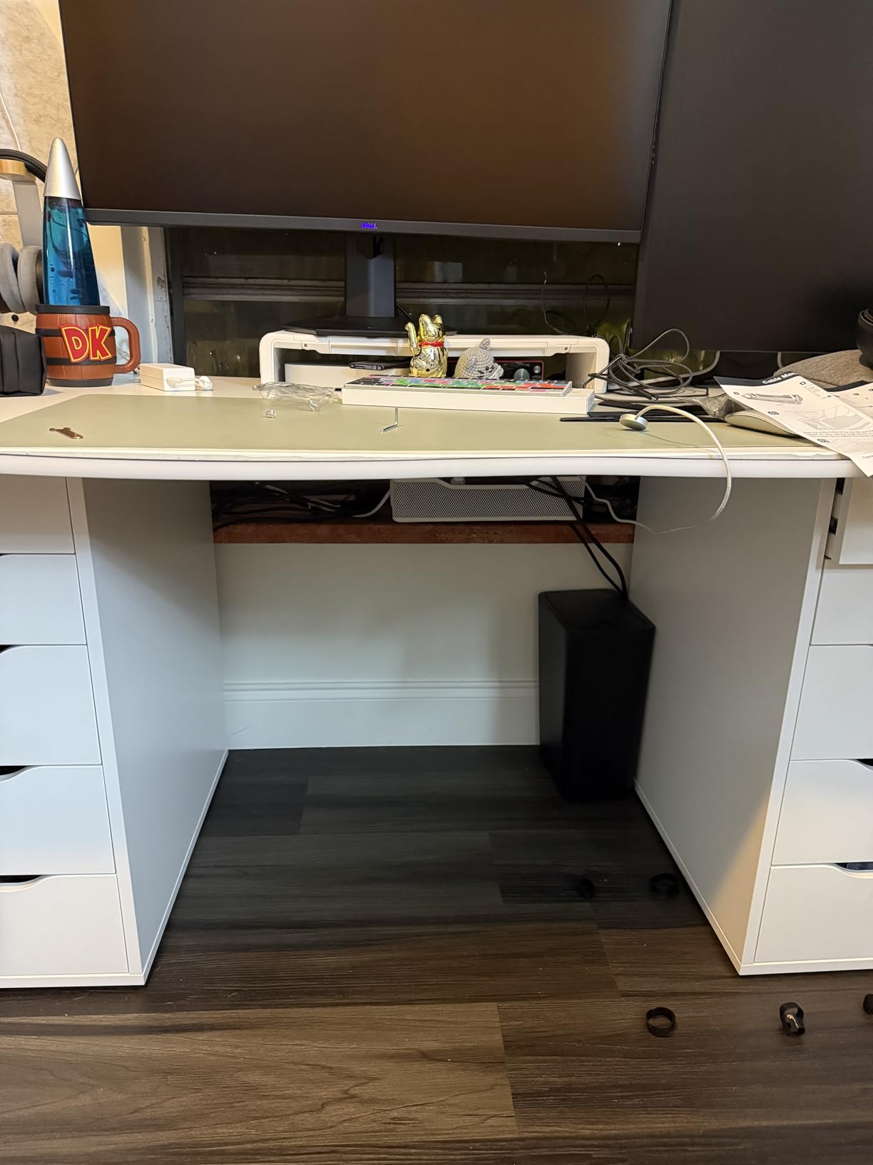 Under Desk Cable Management Tray White, Cinati Wire Organizers No Drill, Cable Tray with Clamp for Wire Management, Cord Organization Box for Office, Home - No Damage to Desk customer photo 1