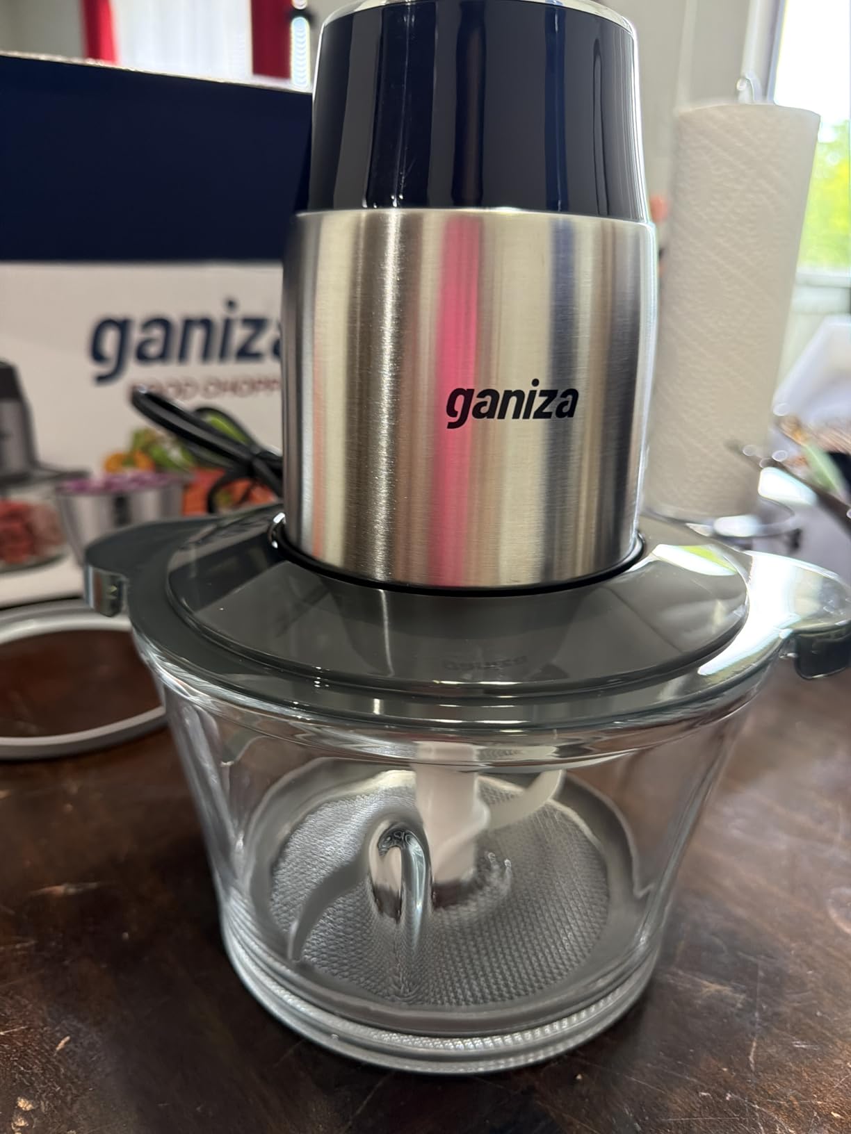 GANIZA Food Processors, Electric Food Chopper with Meat Grinder & Vegetable Chopper - 2 Bowls (8 Cup+8 Cup) with Powerful 450W Copper Motor - Includes 2 Sets of Bi-Level Blades for Fruits/Meat/Nuts customer photo 1