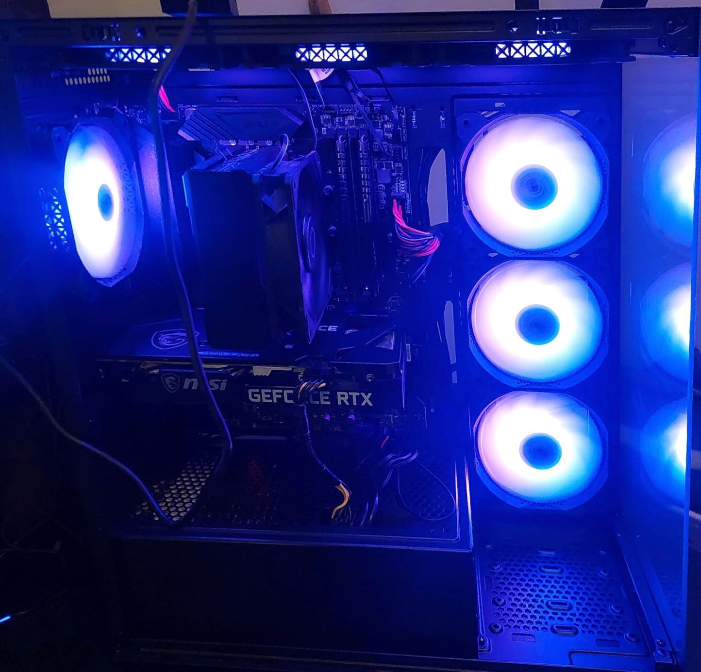 MUSETEX PC CASE ATX 6 PWM ARGB Fans Pre-Installed, Type-C Mid Tower Computer Case with Full-View Dual Tempered Glass, Gaming PC Case,Black(K2) customer photo 1